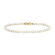 Cultured Freshwater Pearl Bracelet with 14k Yellow Gold Clasp