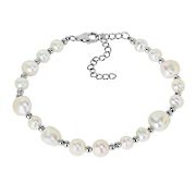 Cultured Freshwater Pearl Bracelet with Beads in Sterling Silver