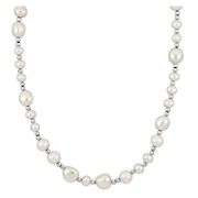 Cultured Freshwater Pearl Necklace with Beads in Sterling Silver