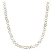3-4mm Cultured Freshwater Pearl Strand Necklace with 14k Yellow Gold Clasp