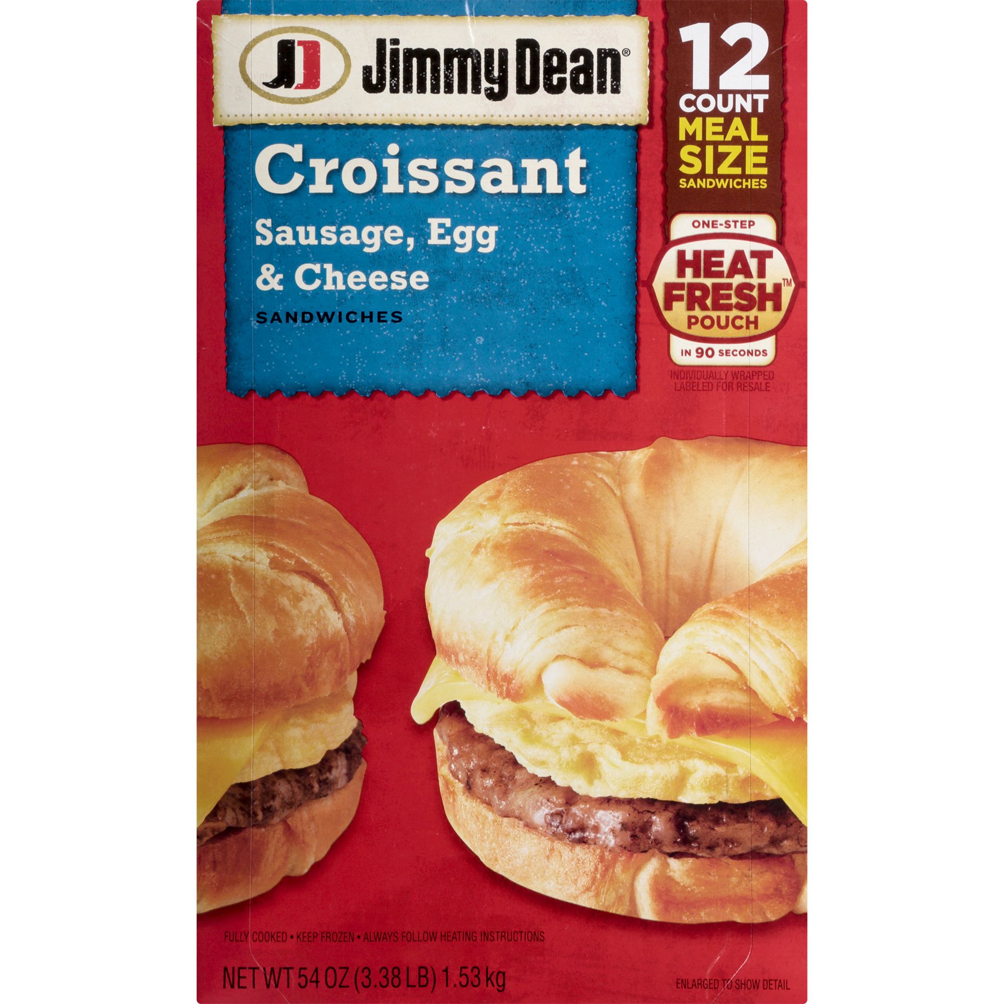 Jimmy Dean Frozen Sausage, Egg & Cheese Croissant Sandwiches, 12 ct.