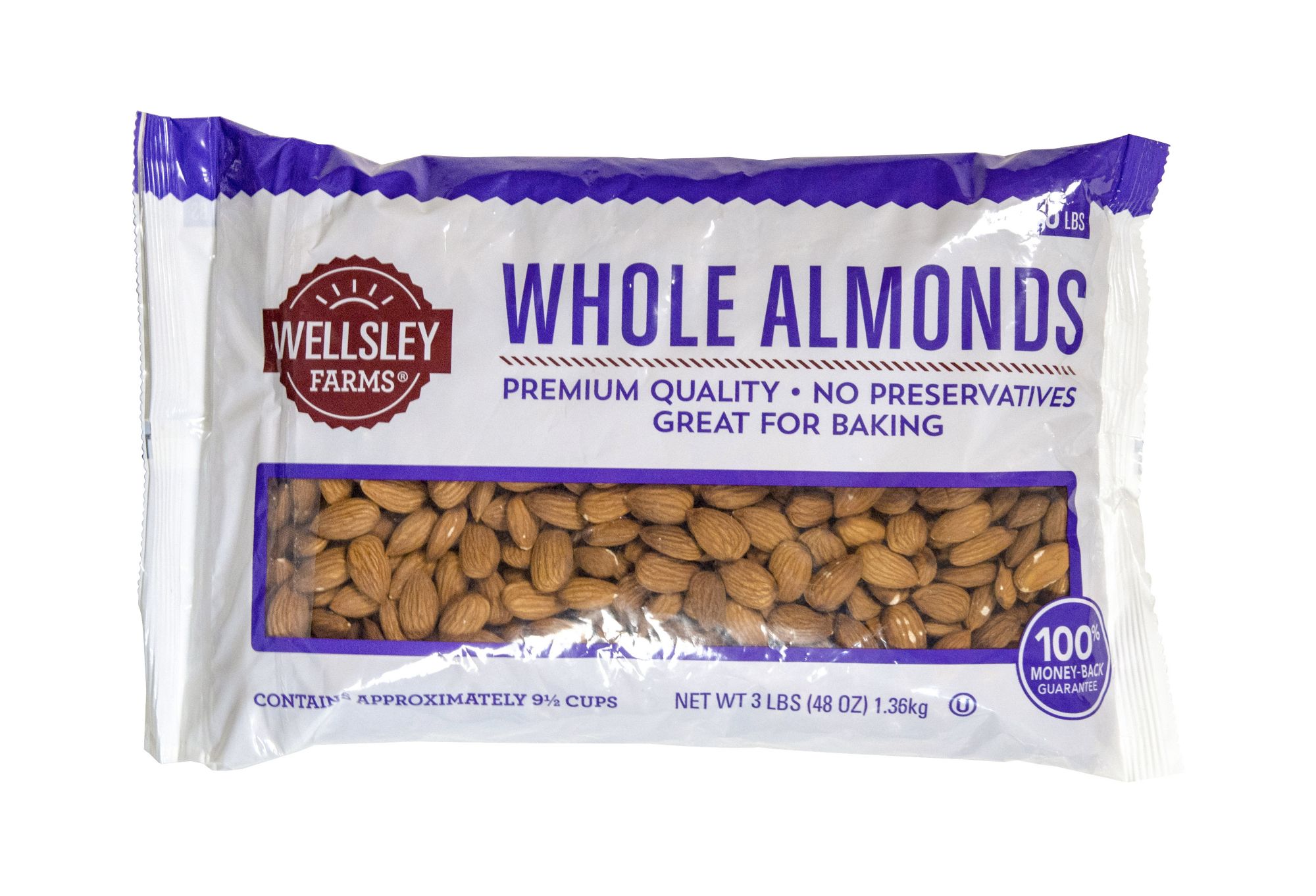 Wellsley Farms Whole Almonds, 48 oz.