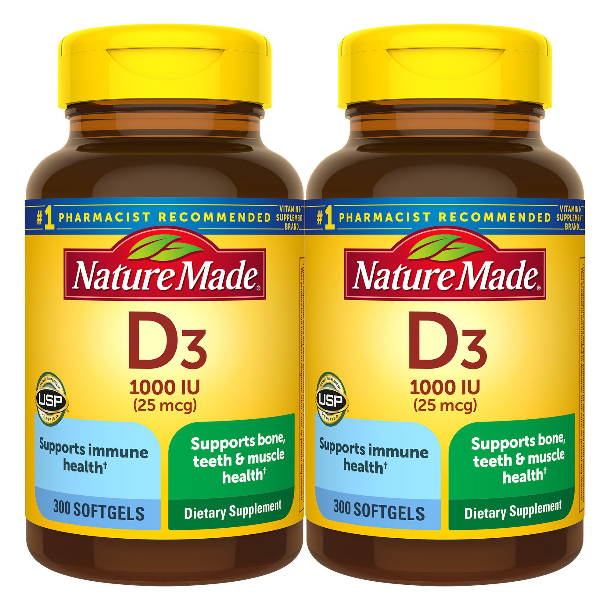 Nature Made Vitamin D3 1000 IU (25 mcg) Softgels, 600 ct.