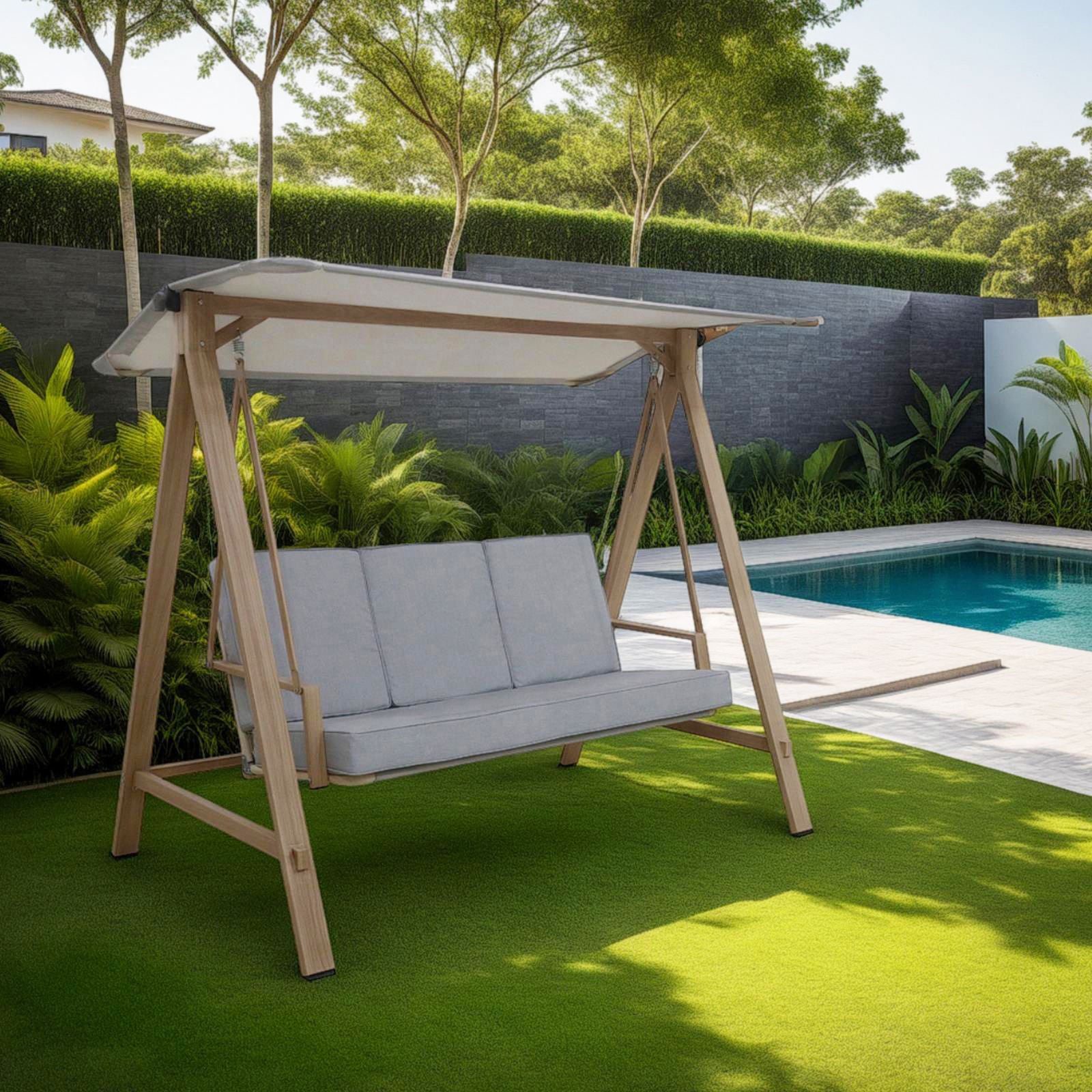 Amazon.com: 3 to 4 Seat Porch Swing, 2-in-1 Outdoor Swing