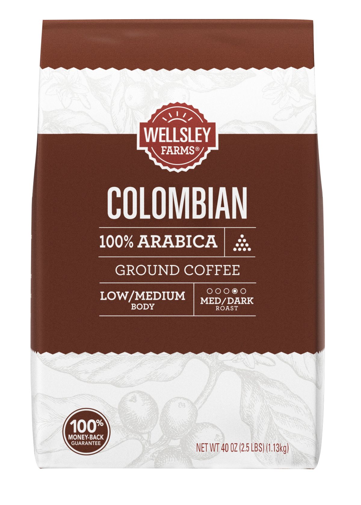 Wellsley Farms Colombian Ground Coffee, 40 oz.