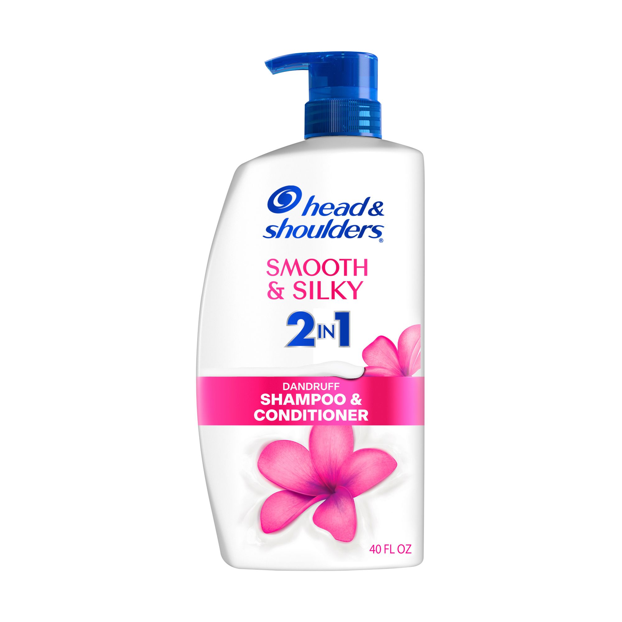 Head and Shoulders 2-in-1 Dandruff Shampoo and Conditioner, Smooth and Silky, Paraben Free, 40 oz.