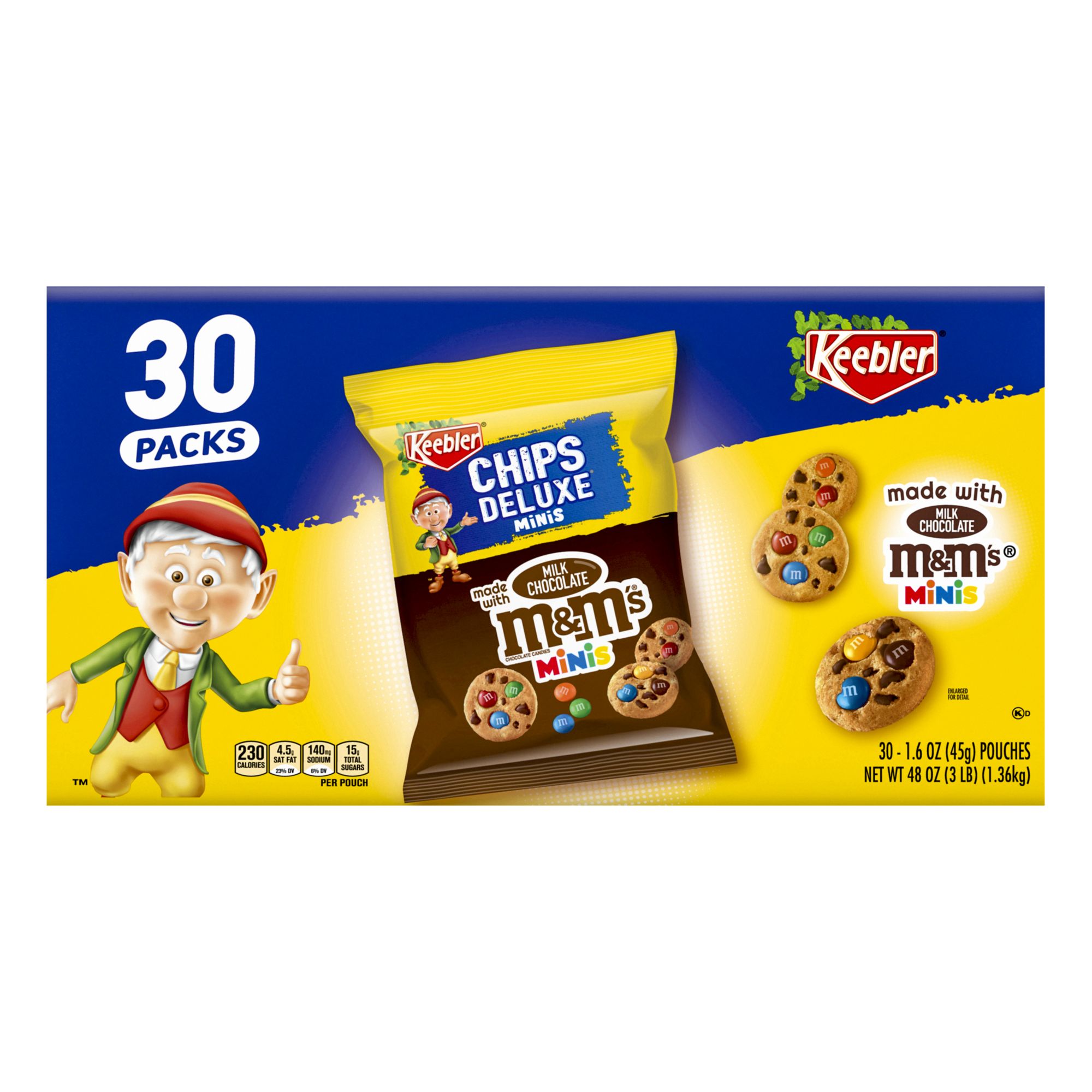 Keebler Chips Deluxe Chocolate Chip M&M Cookies, 30 ct.