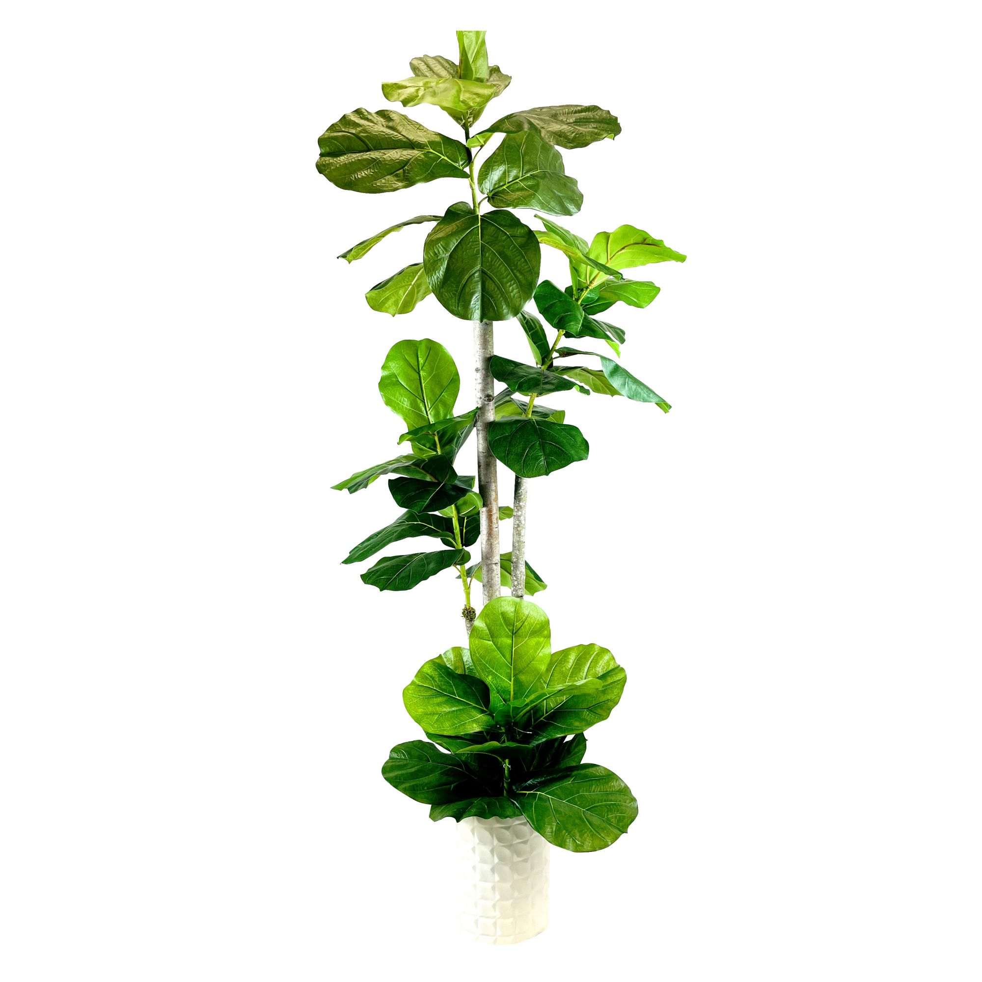 Birds Nest Tree in White Metal Pot