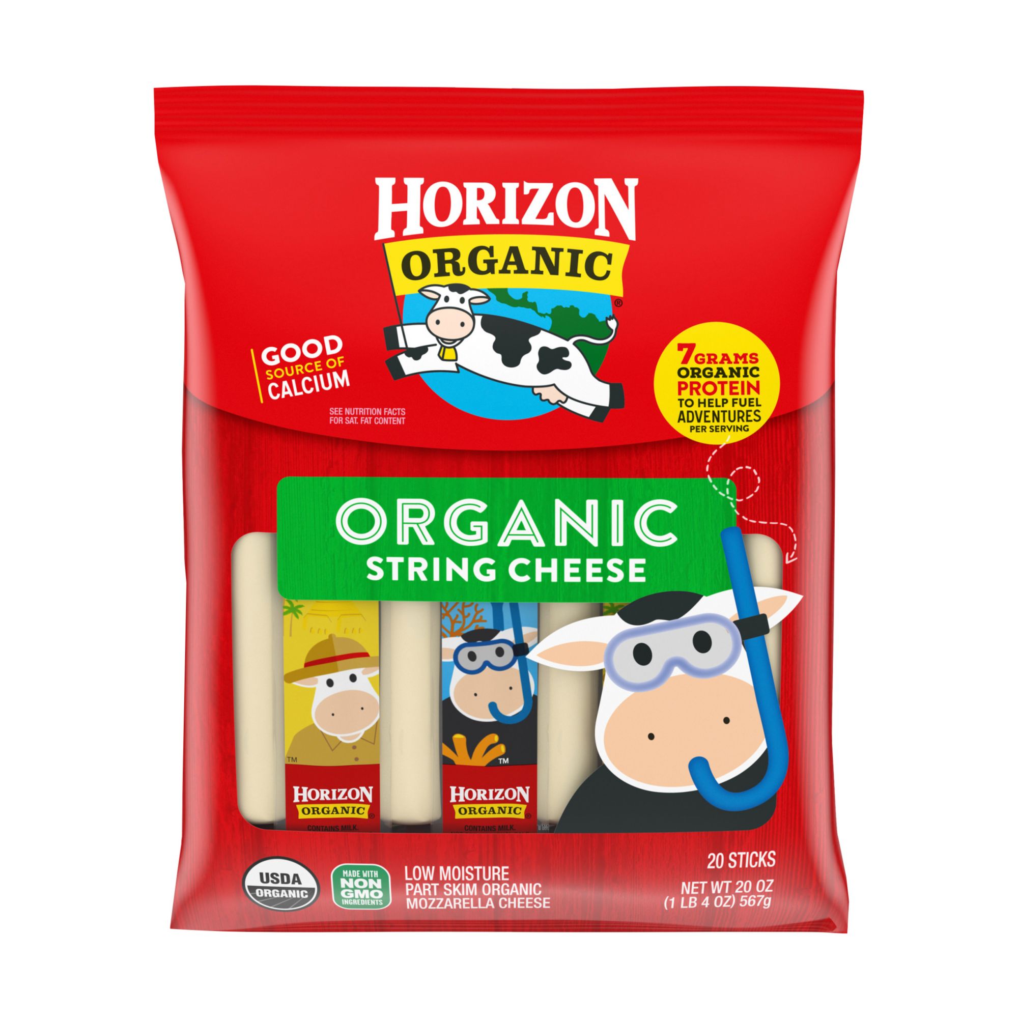 Horizon Organic Mozzarella String Cheese, 20 ct.