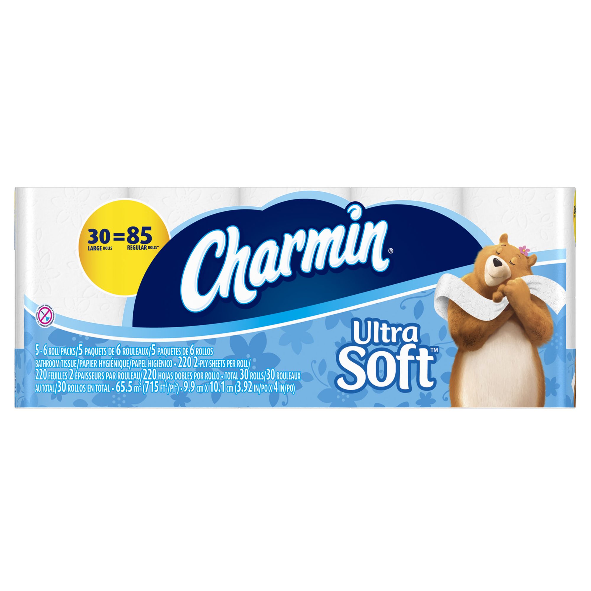 Charmin Ultra Soft Large Roll 220 Sheet 2 Ply Toilet Paper 30 Pk Bjs Wholesale Club
