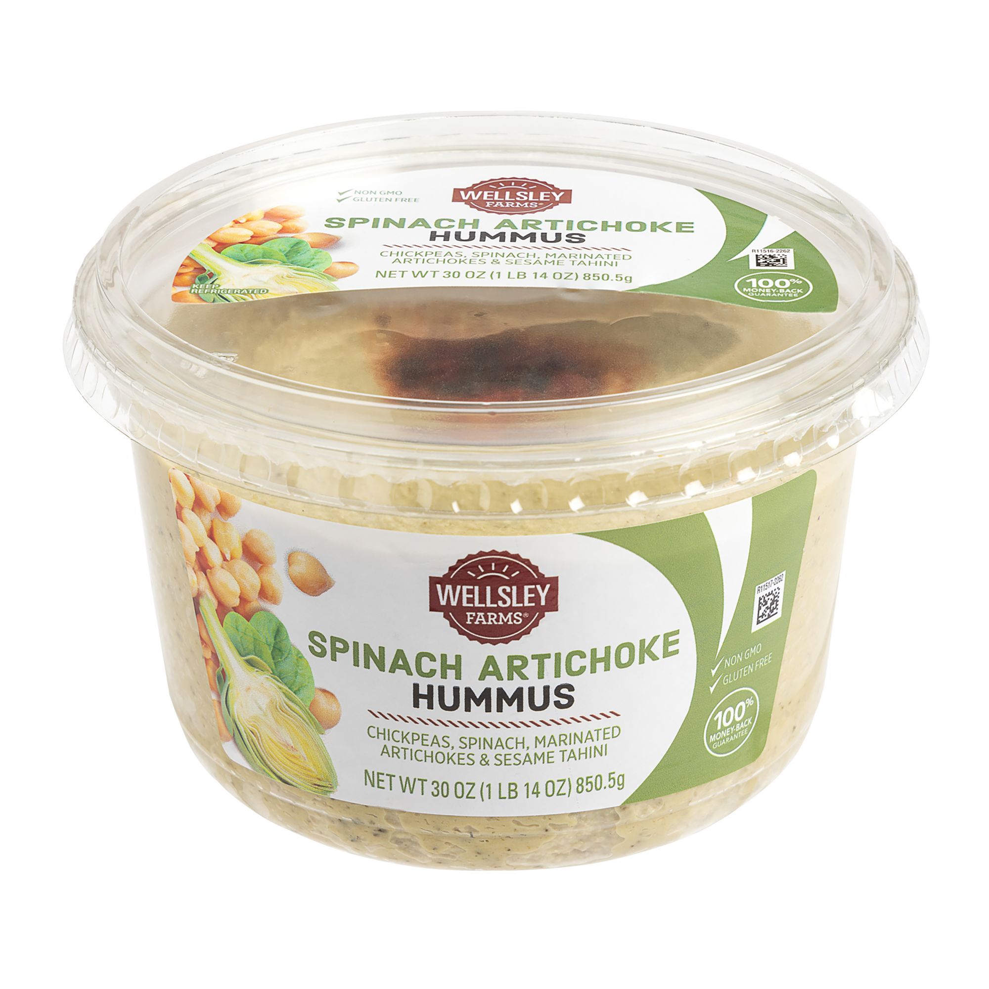 Wellsley Farms Spinach and Artichoke Hummus, 30 oz.