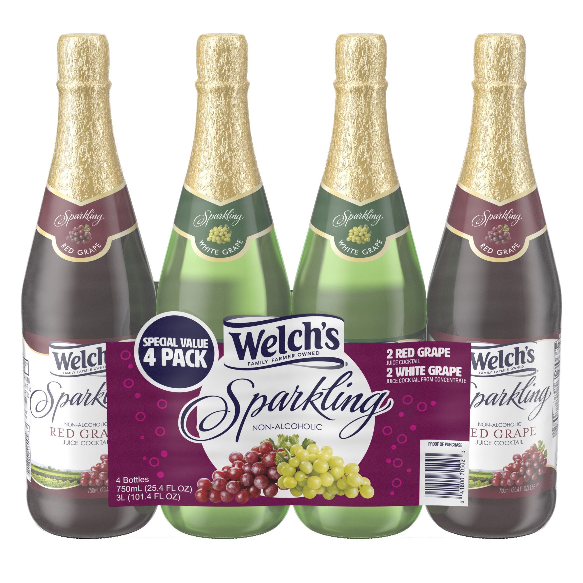 Welch's Sparkling Red & White Grape Cocktail, 4 pk./25.4 oz.