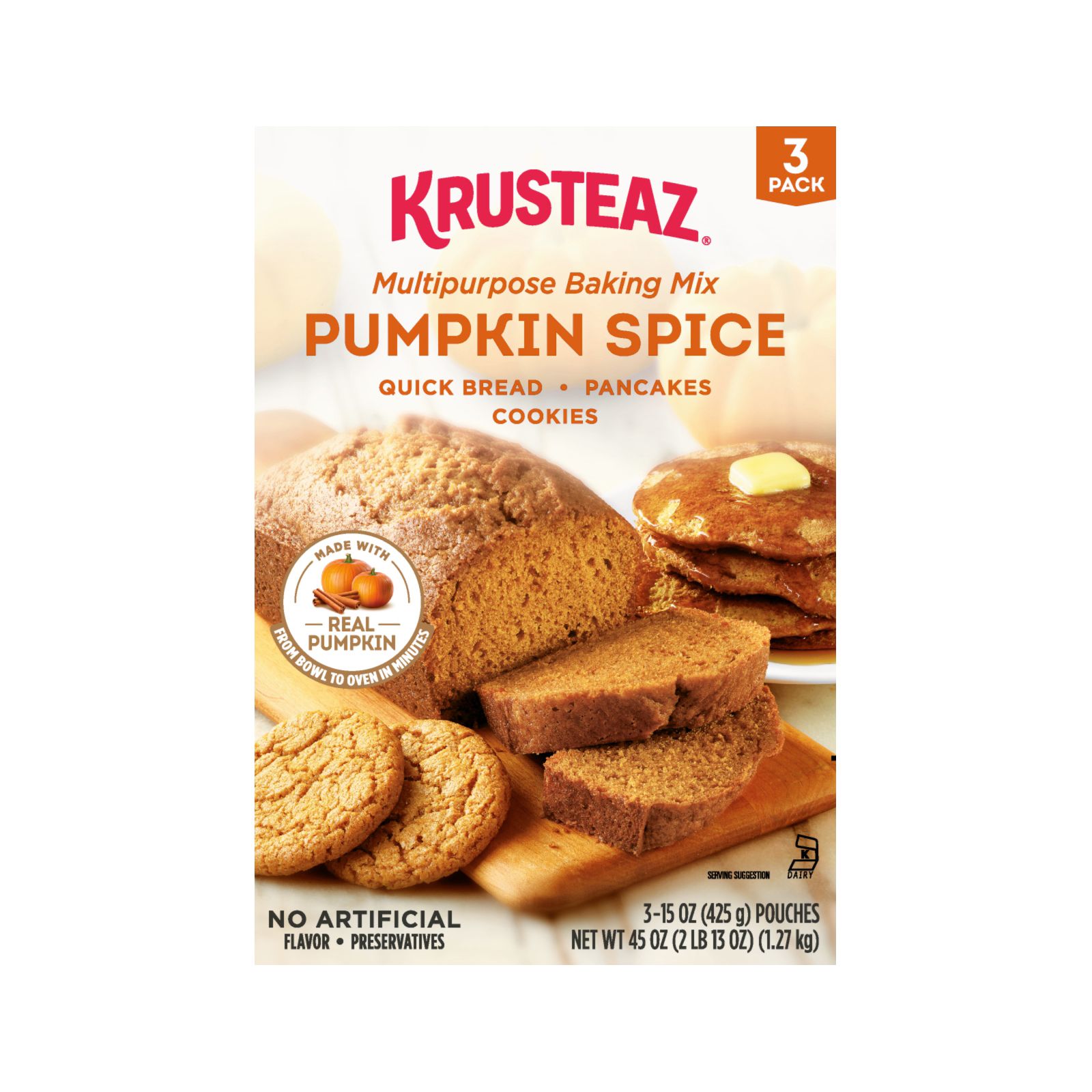 Krusteaz Pumpkin Spice Baking Mix, 3 pk.