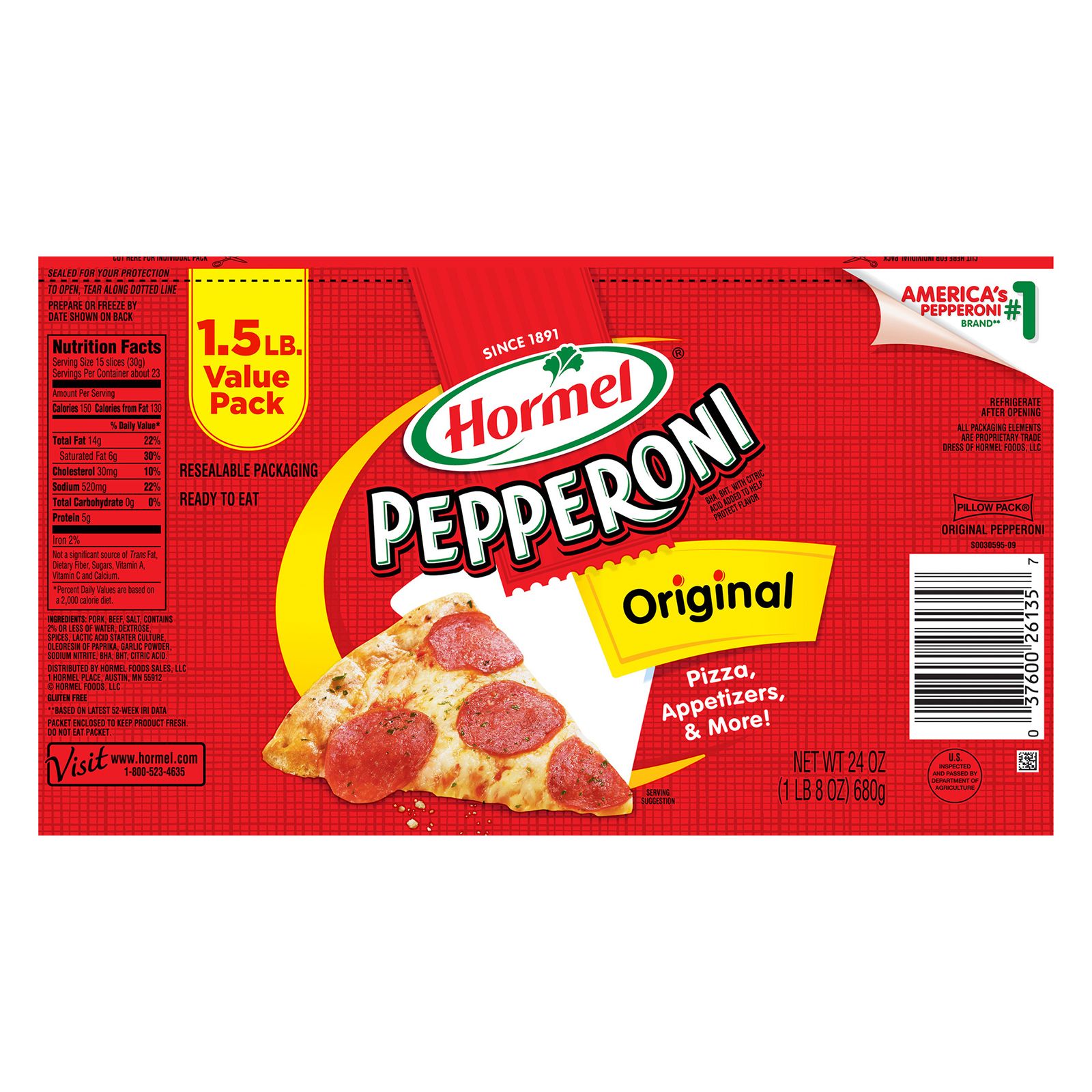 Hormel Sliced Pepperoni, 24 oz.