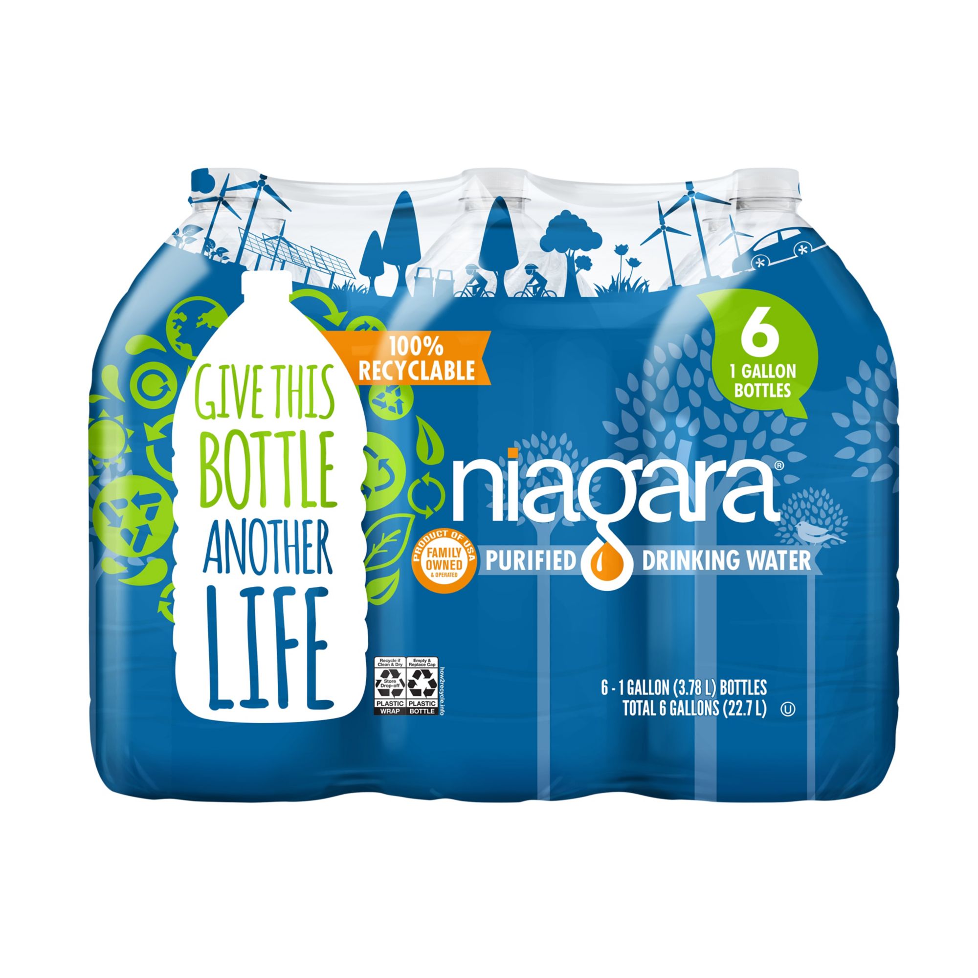 Niagara Purified Drinking Water, 1 gal./6 pk.