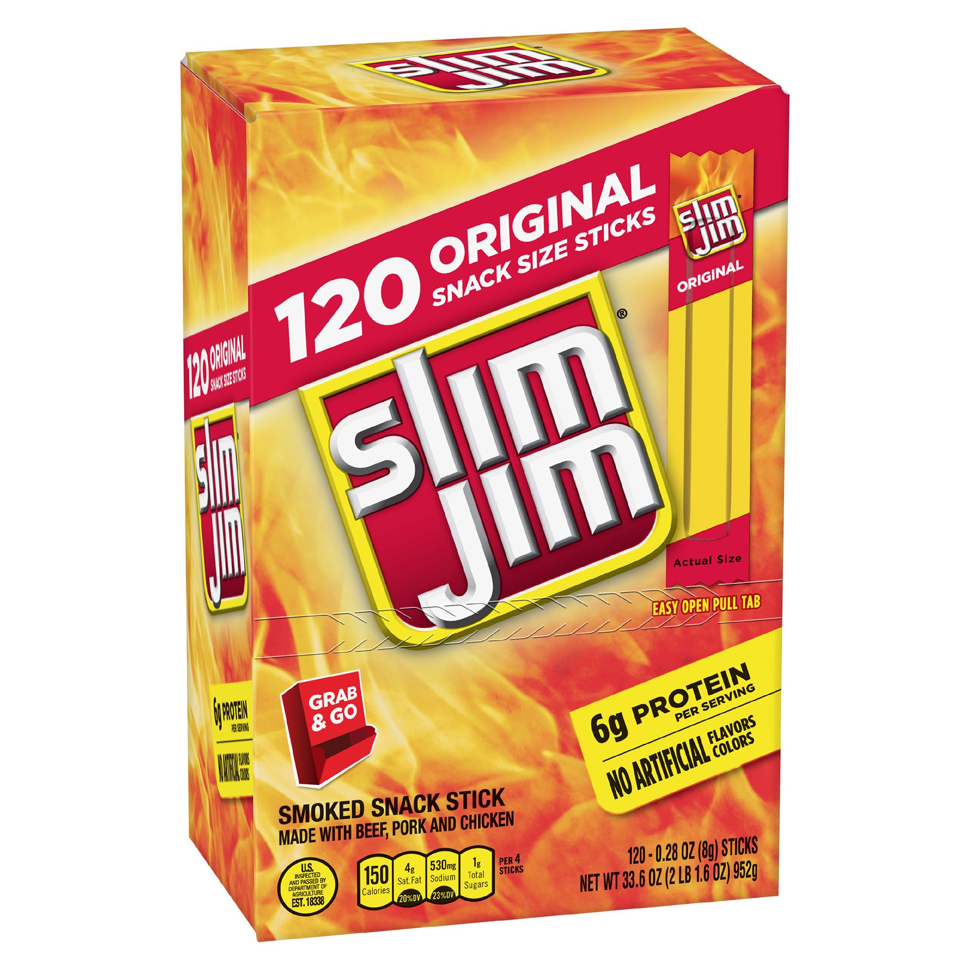 Slim Jim Smoked Snack Sticks, 120 ct./0.28 oz.