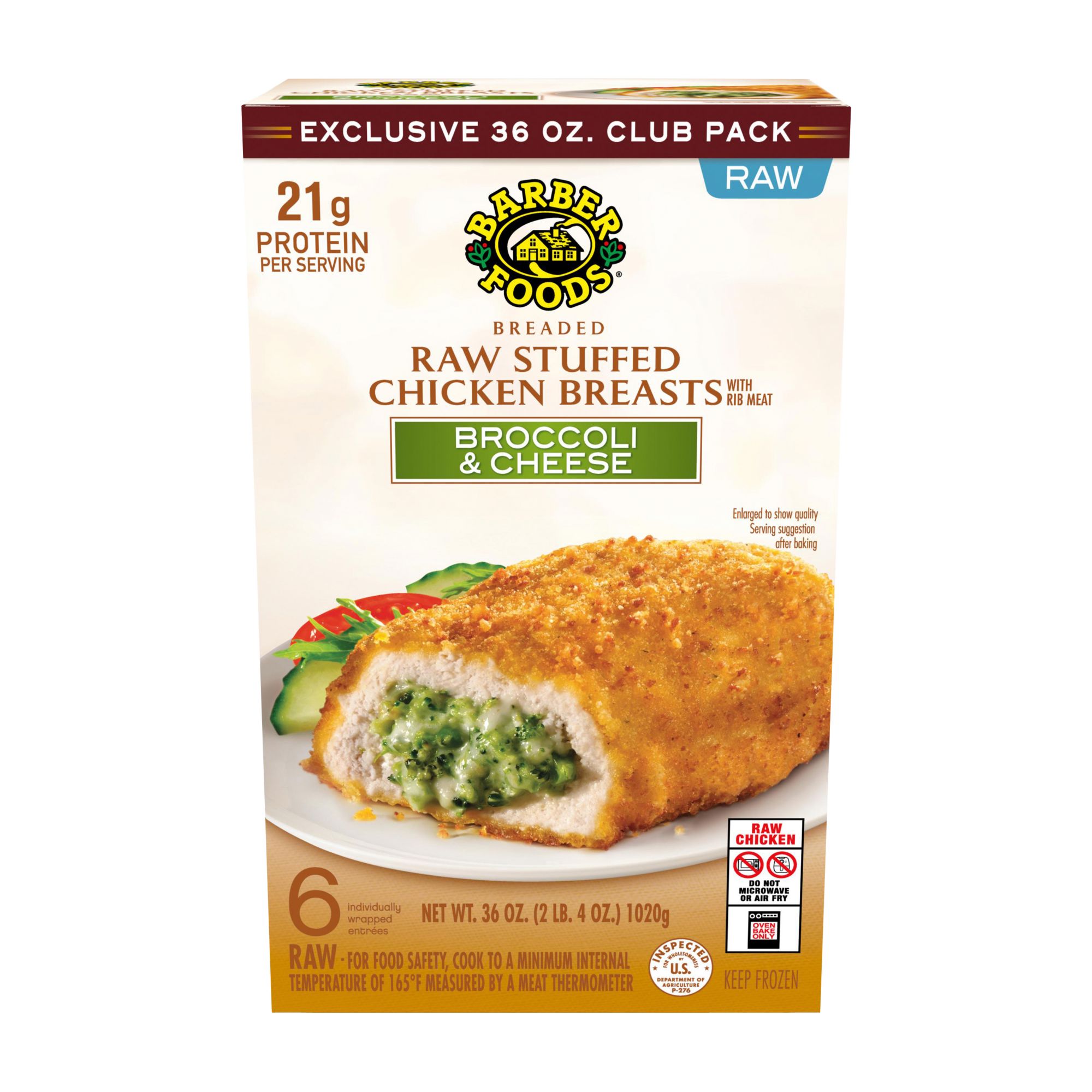 Barber Foods Broccoli & Cheese Stuffed Chicken, 36 oz.