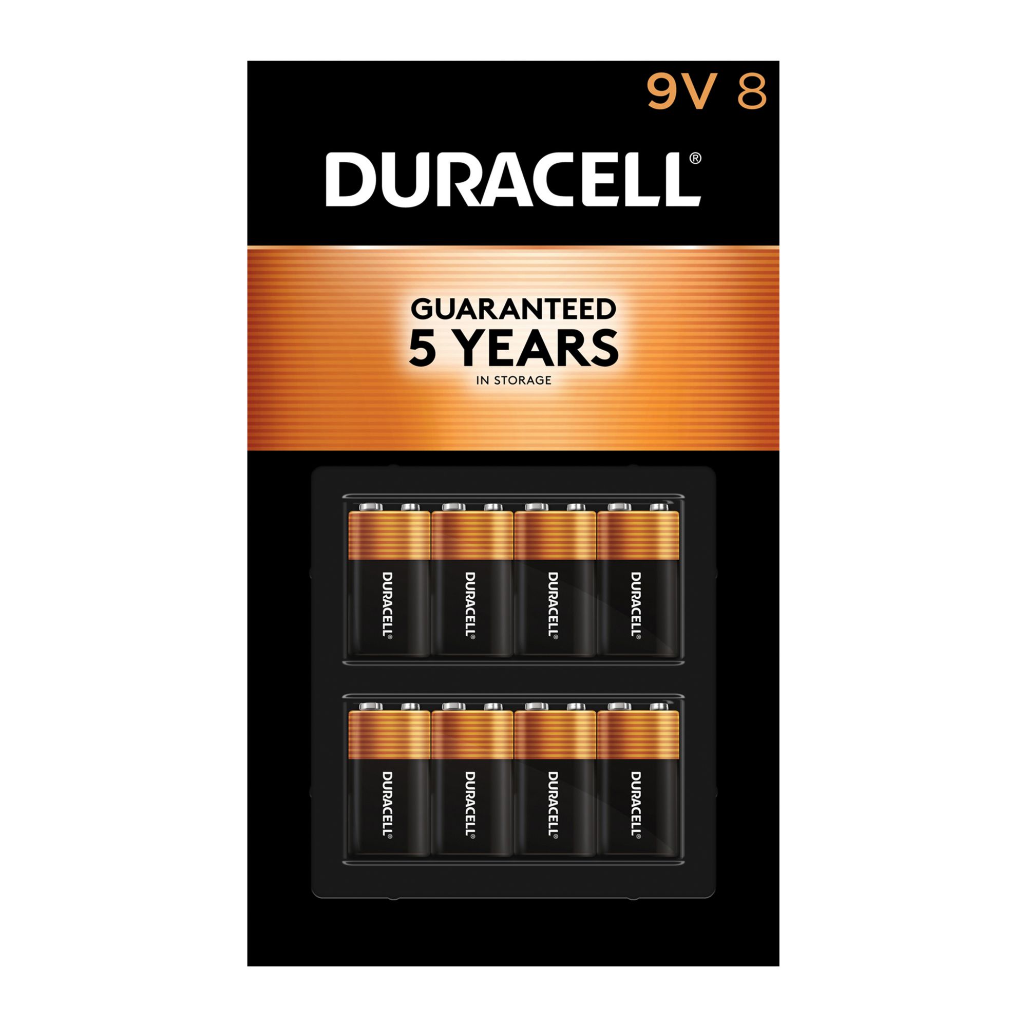 Duracell Coppertop 9V Battery, 2 Count Pack, 9-Volt Battery with  Long-lasting Power, All-Purpose Alkaline 9V Battery for Household and  Office Devices