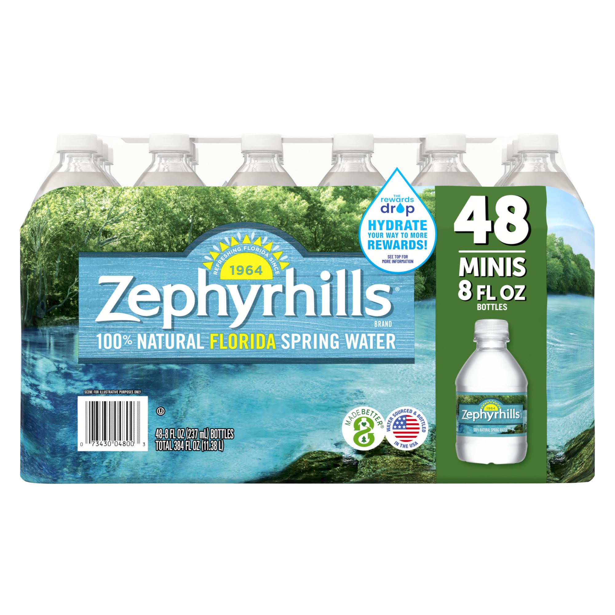 Zephyrhills 100% Natural Spring Water, 48 pk./8 oz.