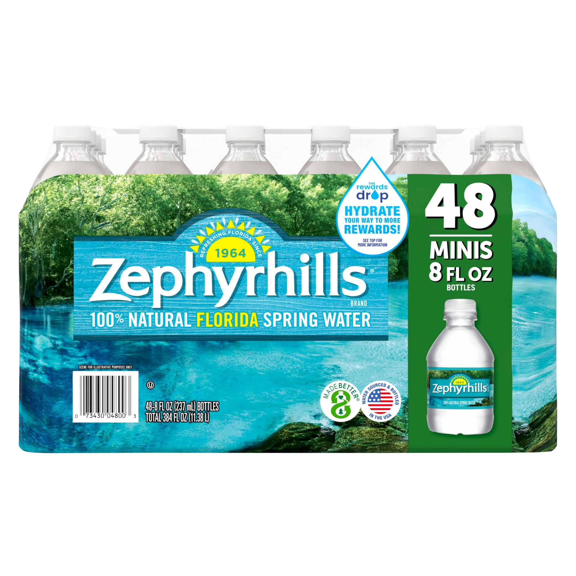 Zephyrhills 100% Natural Spring Water, 48 pk./8 oz.