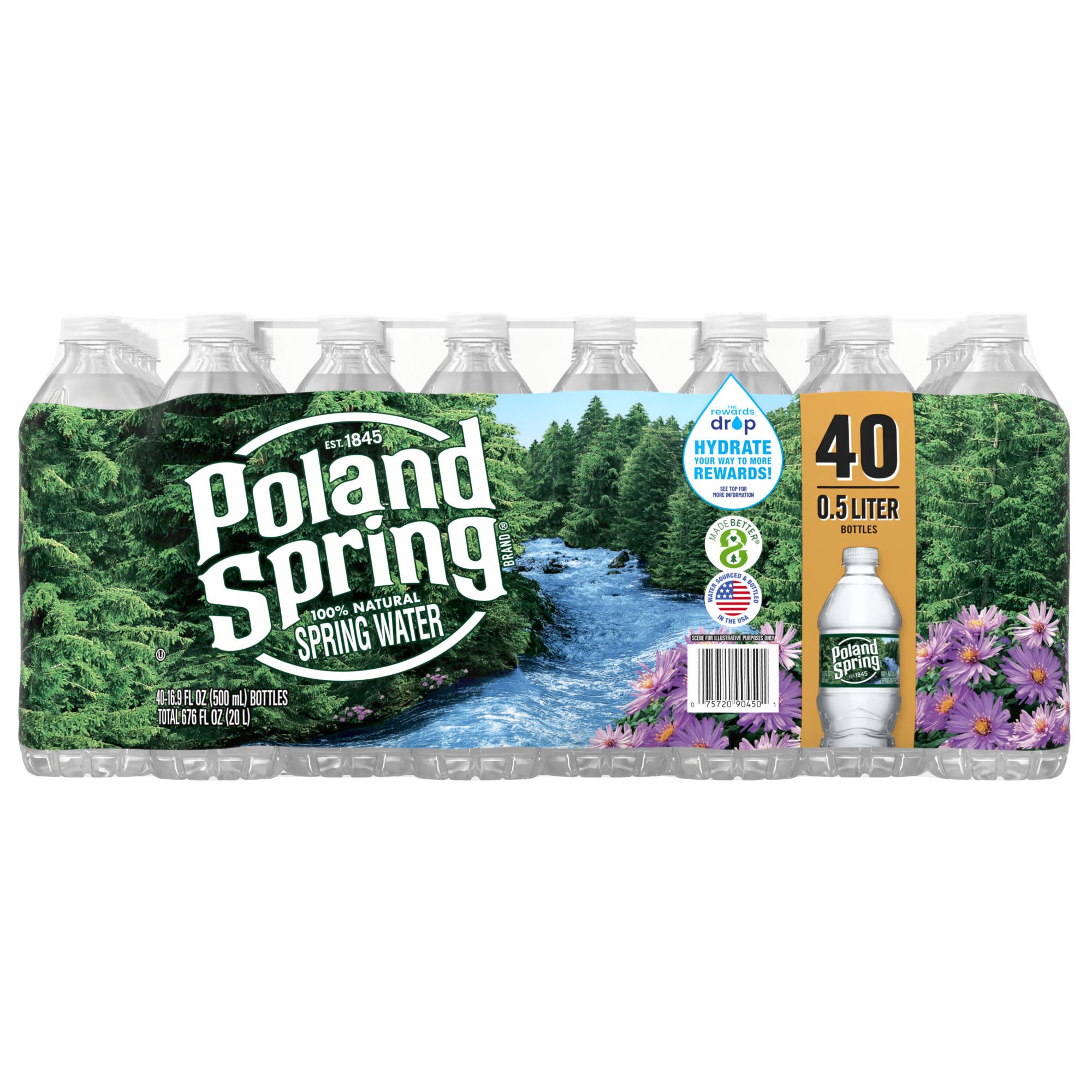 20 Ounce Bottled Spring Water  Poland Spring® Brand 100% Natural Spring  Water