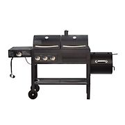 Smoke Hollow Gas and Charcoal Grill with Side Burner in Black