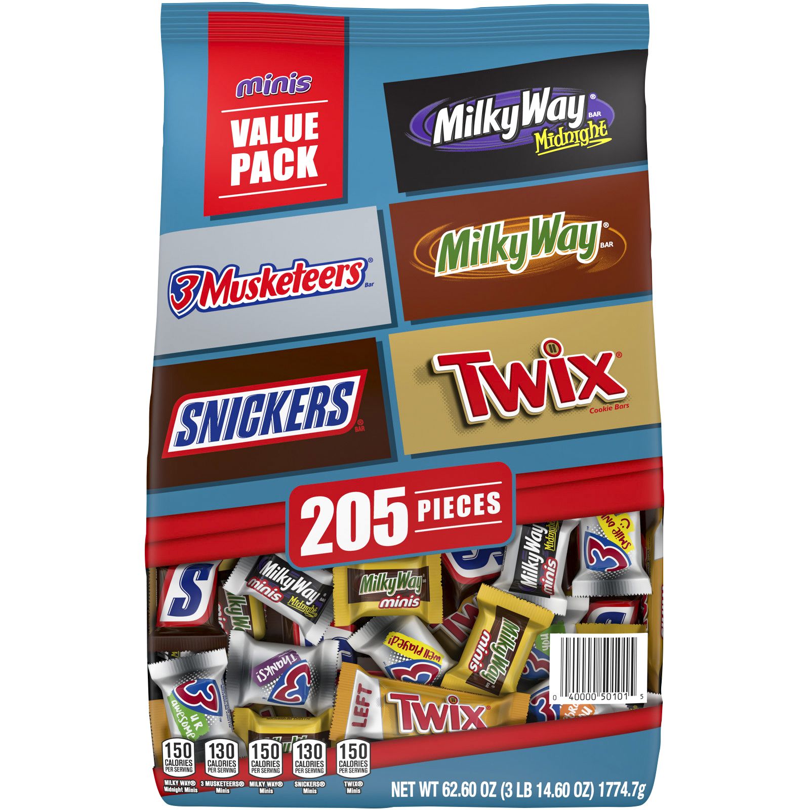 Snickers, Twix And More Chocolate Candy Bars, Bulk Miniature Candy, 205 ct.