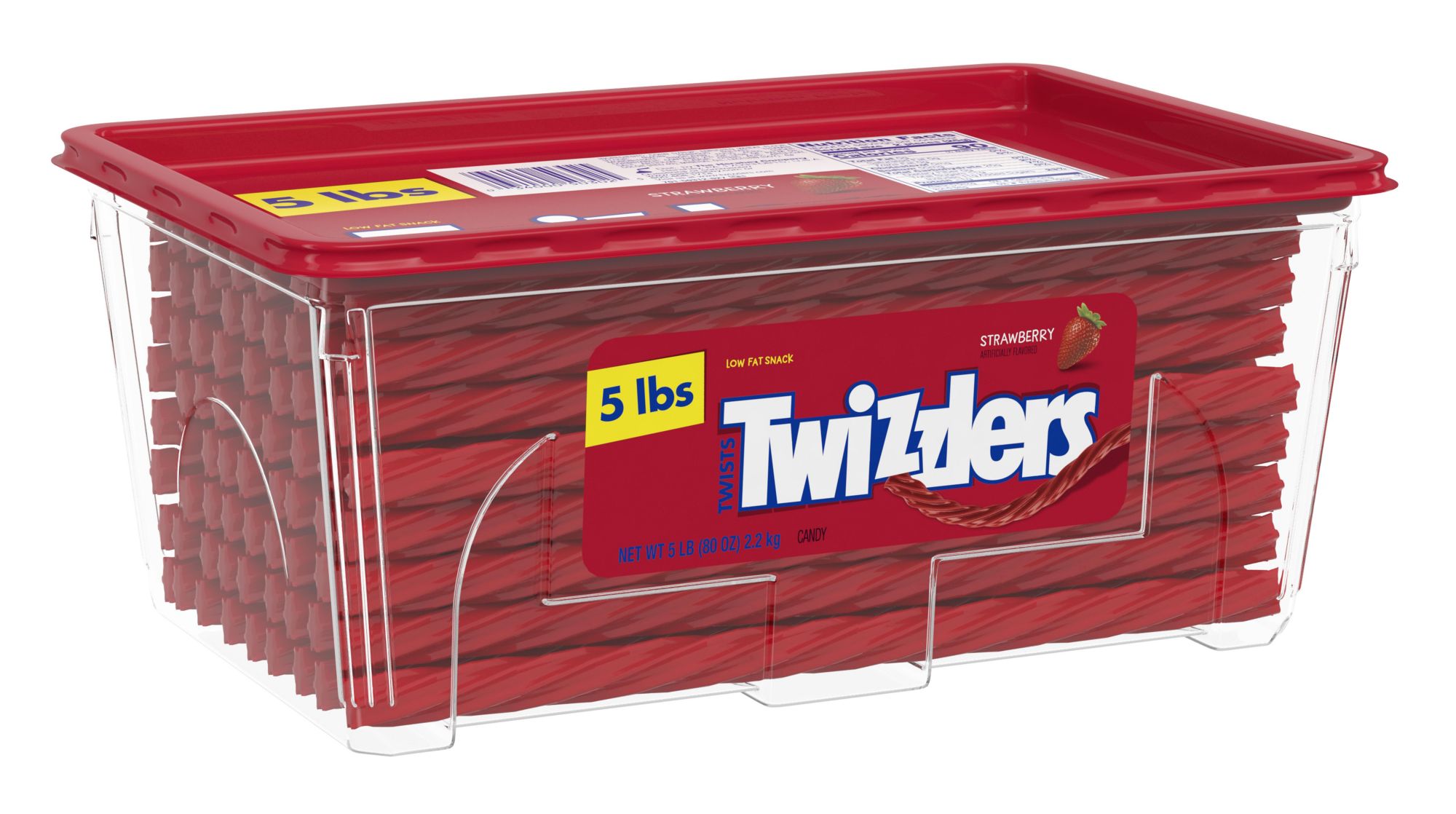 Twizzlers Twists Strawberry Flavored Chewy Candy Bulk Pack, 5 lbs.