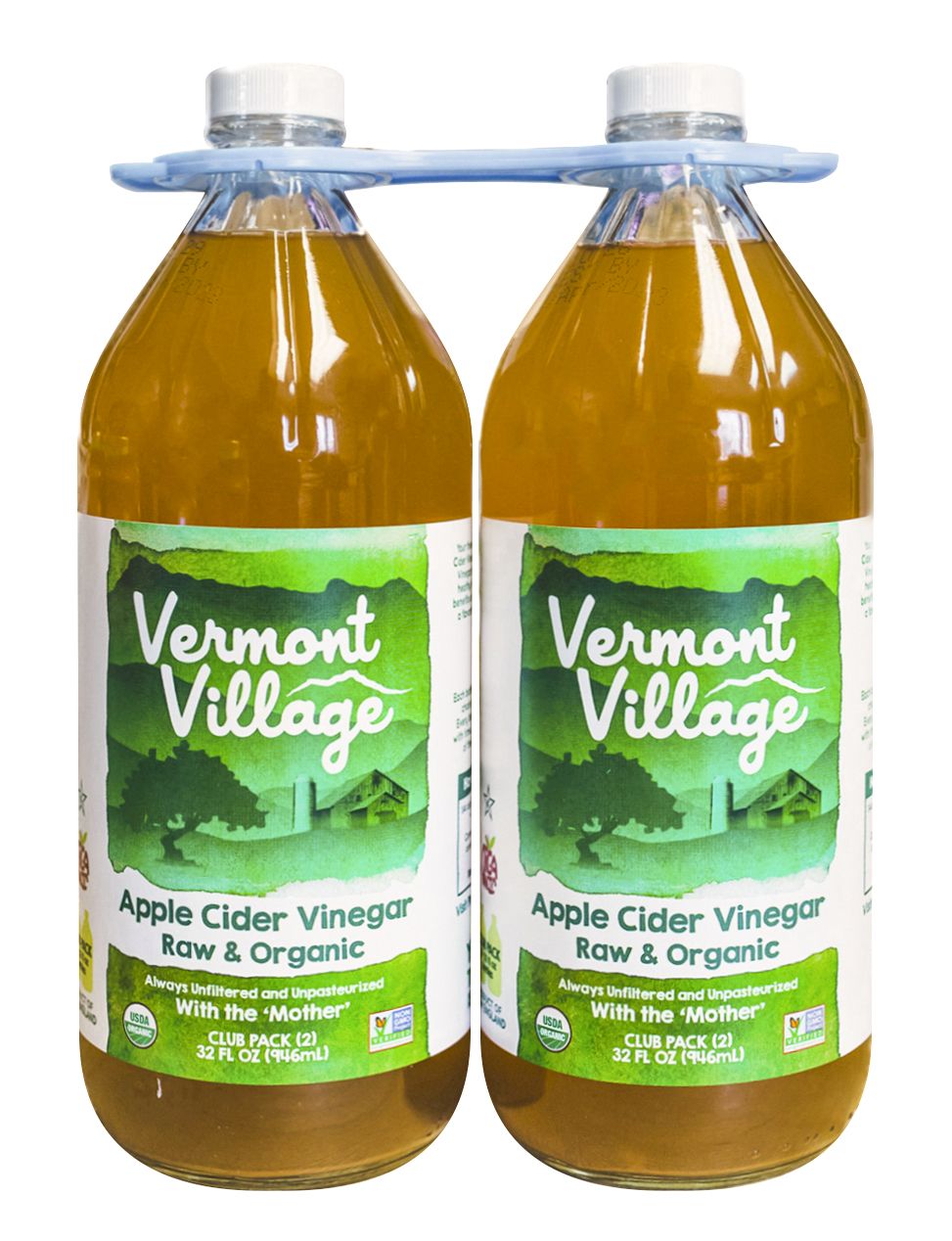 Vermont Village Raw Organic Apple Cider Vinegar, 2 pk./32 oz.