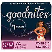 GoodNites Bedtime Bedwetting Underwear for Girls, Size S/M, 74 ct.
