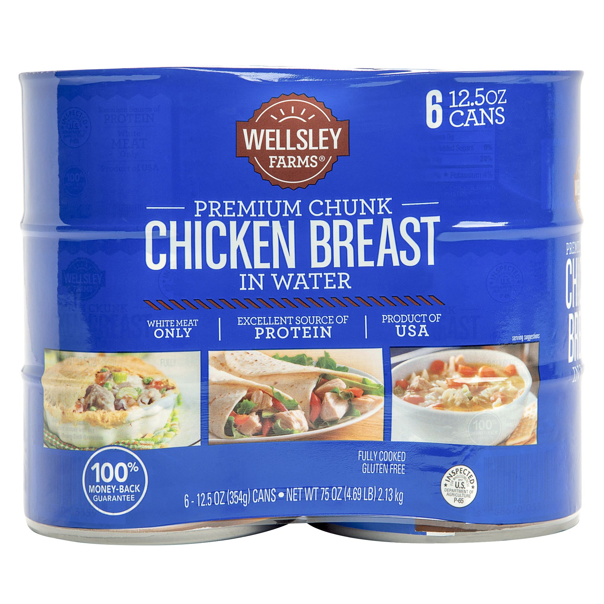 Wellsley Farms Premium Chunk Chicken Breast in Water, 6 ct./12.5 oz.