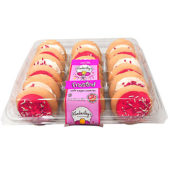 Kimberley's Bakeshoppe Vanilla Frosted Cookie with Red/White Kimberley's Bakeshoppe Vanilla Frosted Cookie with Red/White