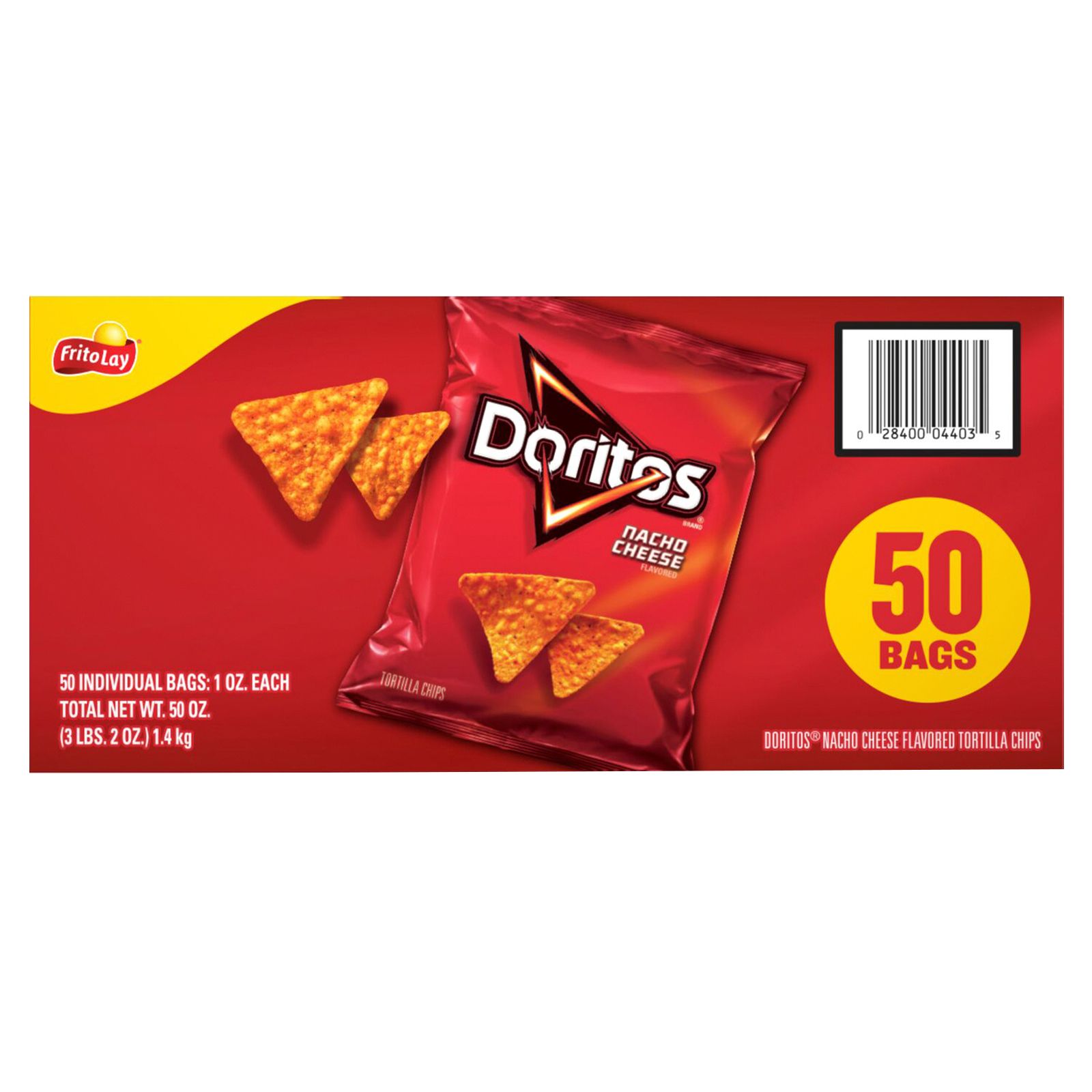 Doritos Nacho Cheese Chips, 50 pk.