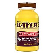 Genuine Bayer Aspirin 325mg Coated Tablets, 500 ct.