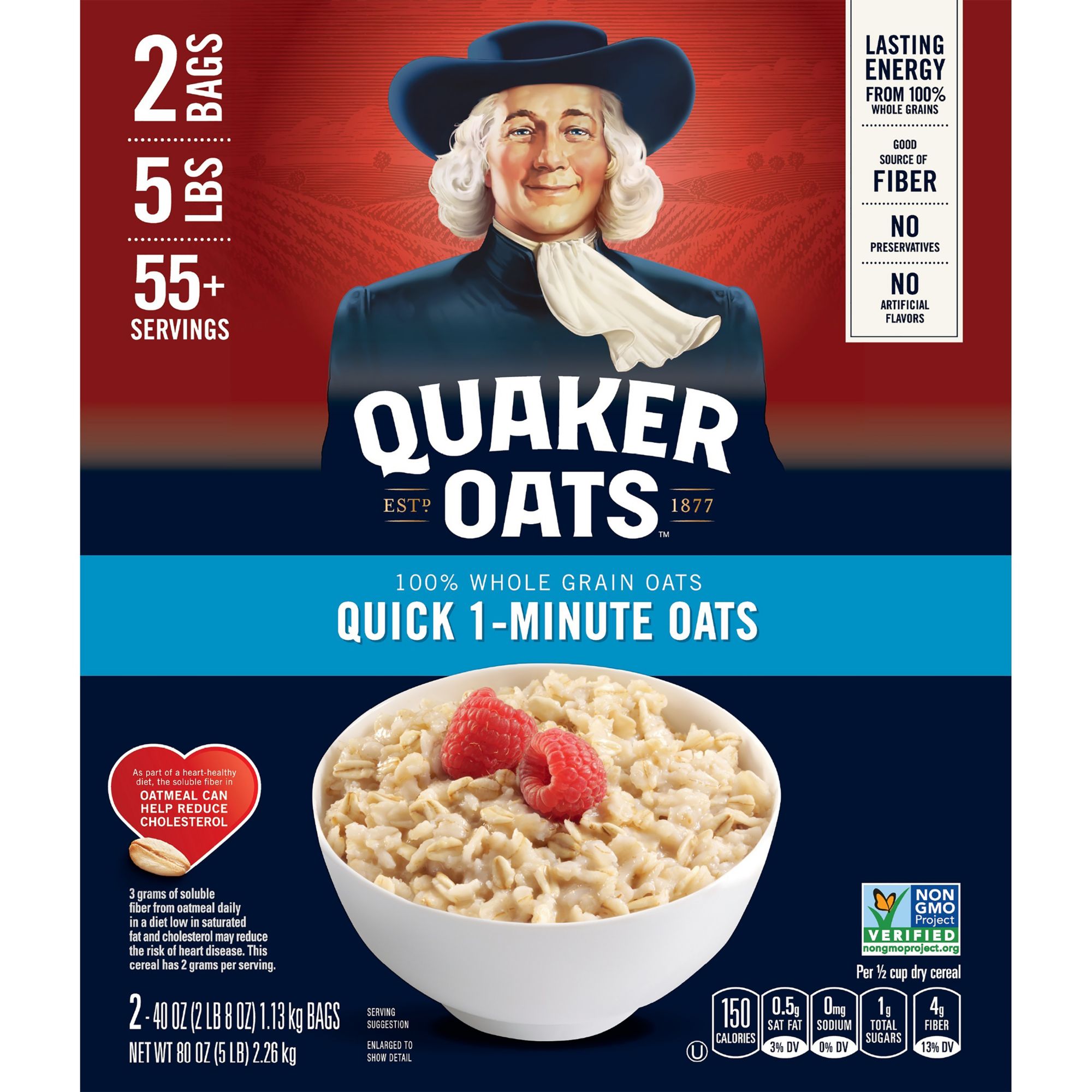 Quaker Oats Quick 1-Minute Oats, 2 pk./5 lbs.