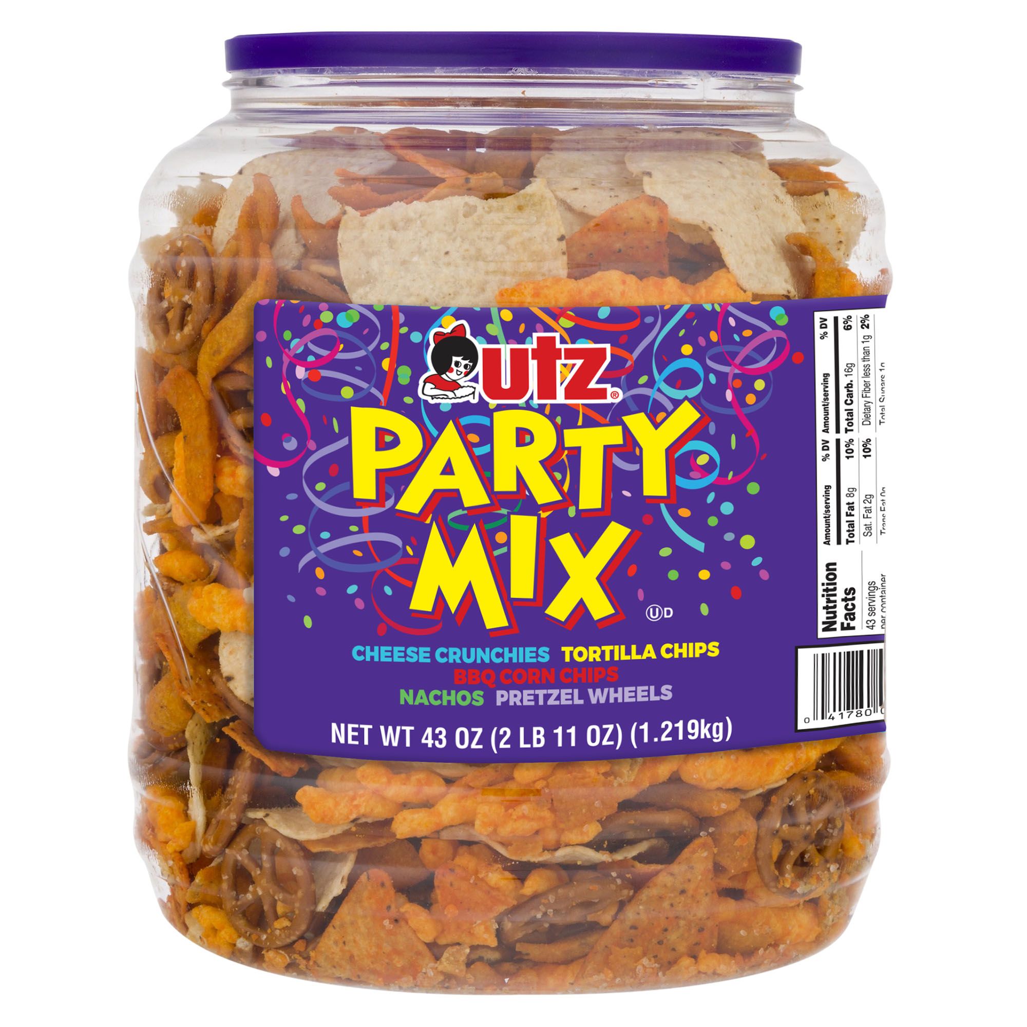 Utz Party Mix Barrel, 44 oz.
