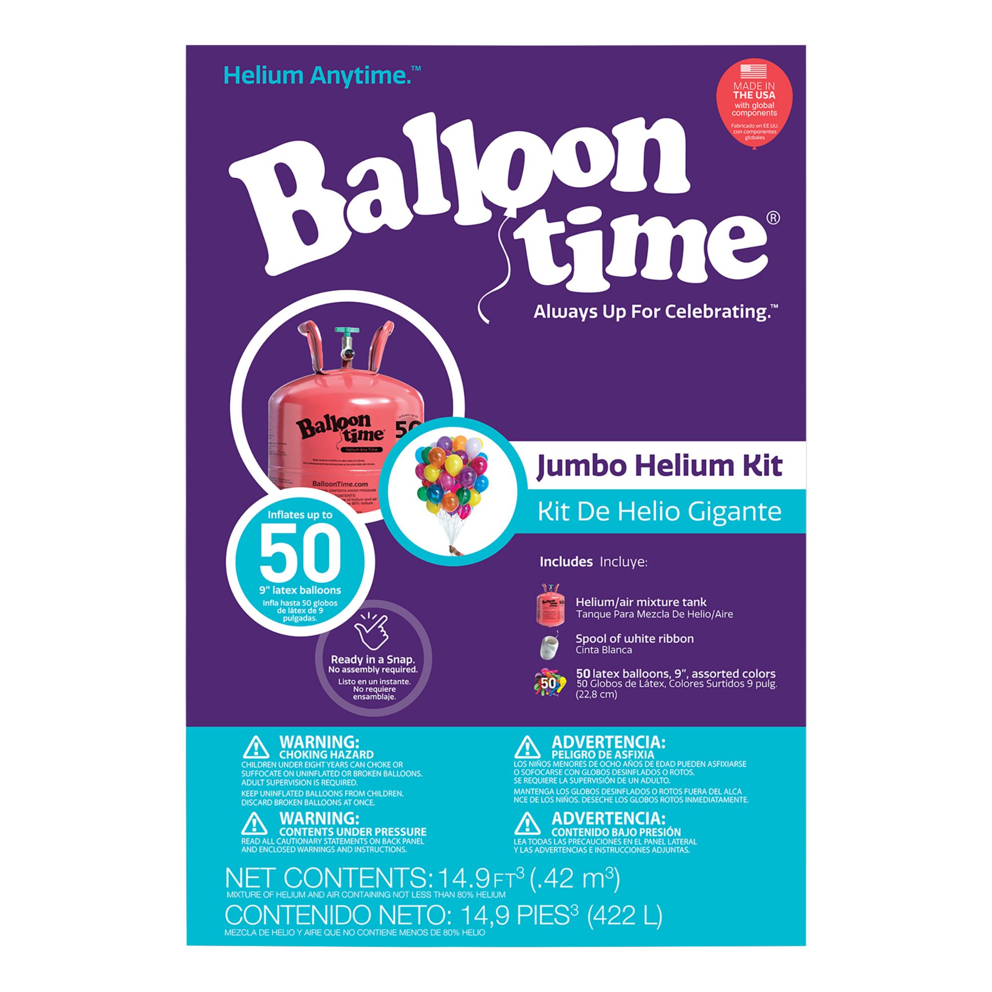 Balloon Time Jumbo Helium Kit - Festive Rouge