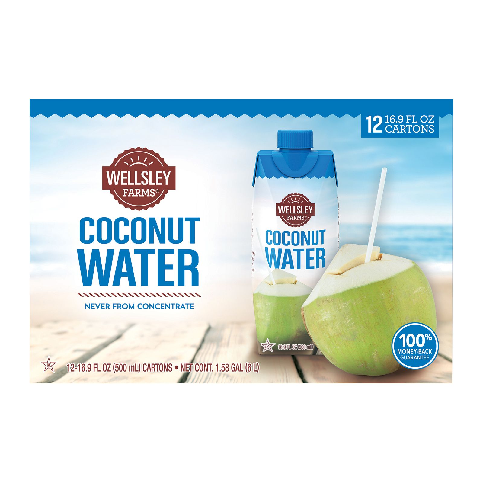 Wellsley Farms Coconut Water, 12 pk./500mL