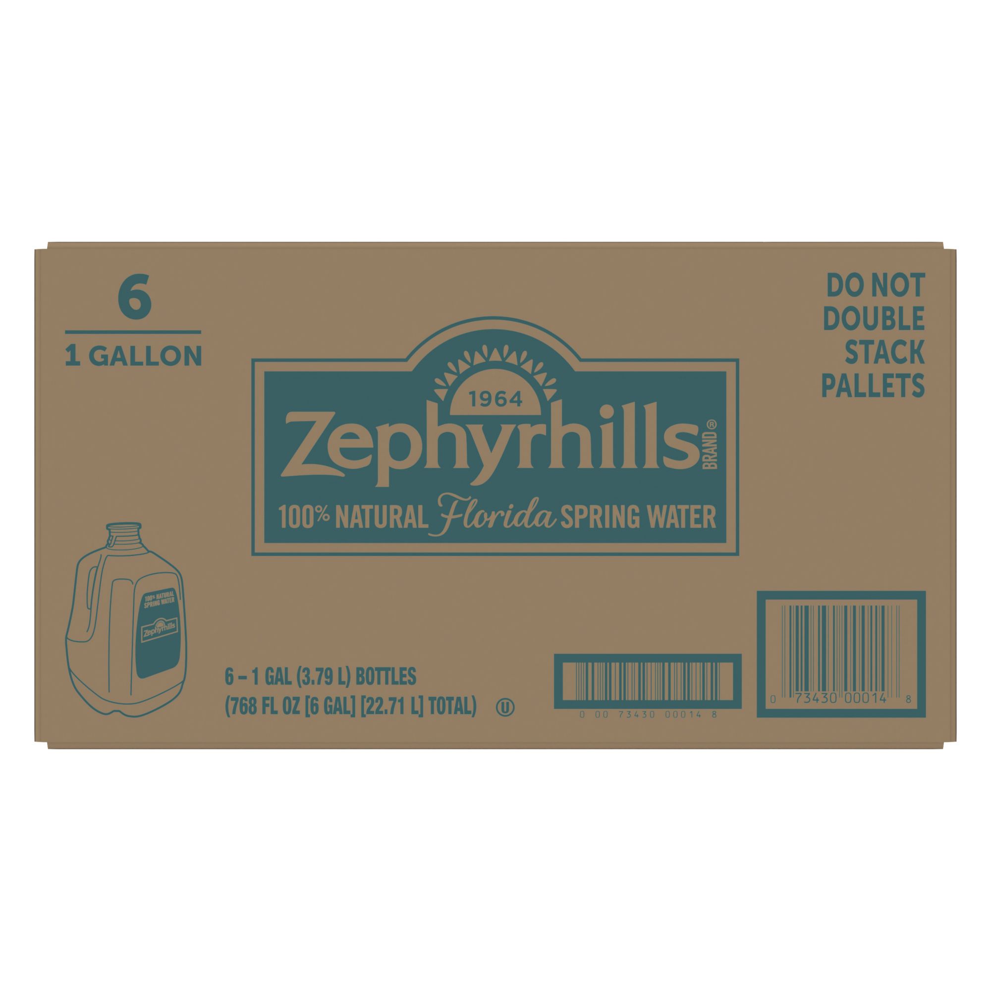 Zephyrhills 100% Natural Spring Water, 6 pk./1 gal.