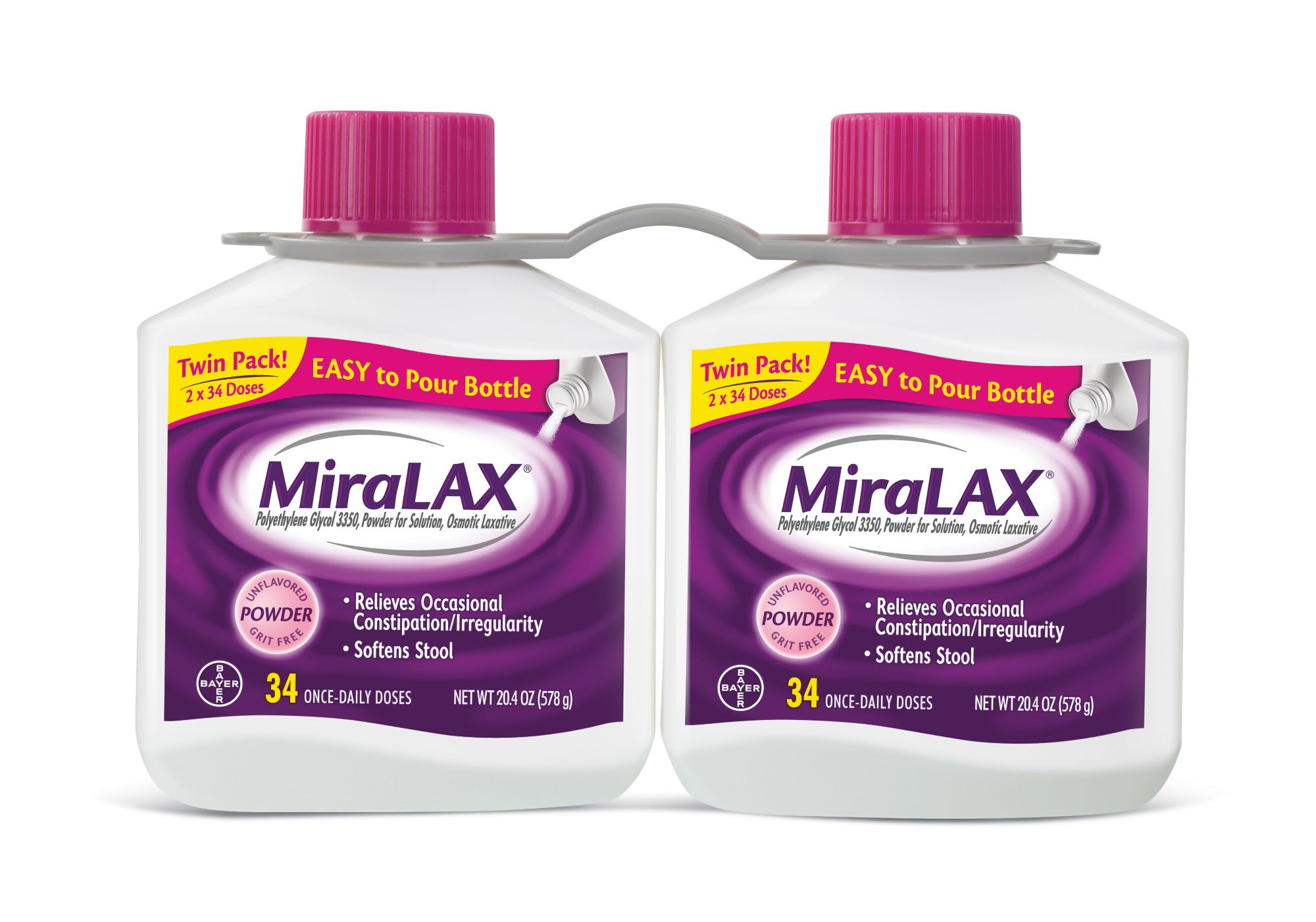 MiraLAX Powder Laxative, 2 pk./20.4 oz.