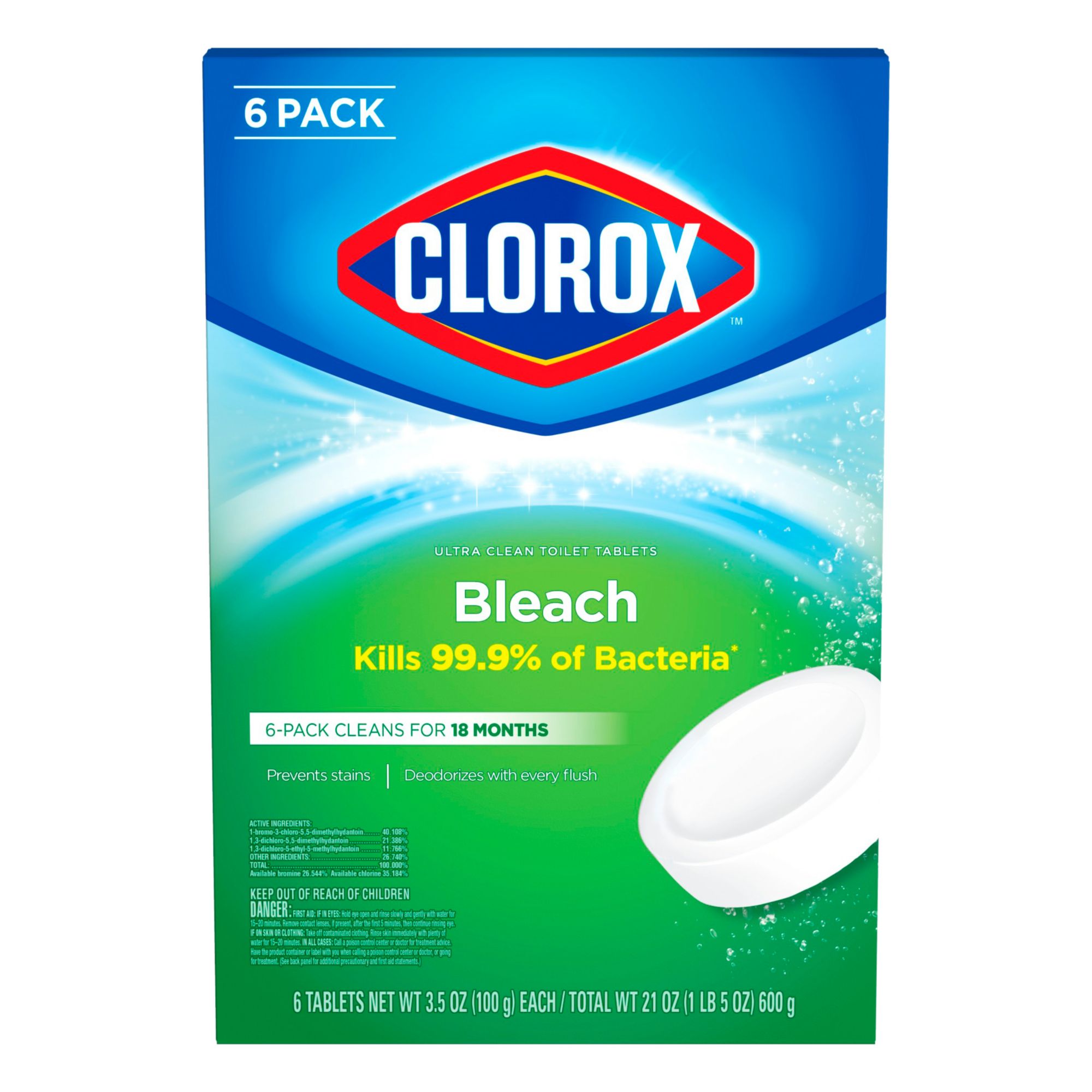 Clorox Automatic Toilet Bowl Cleaner Tablets With Bleach 6 Ct