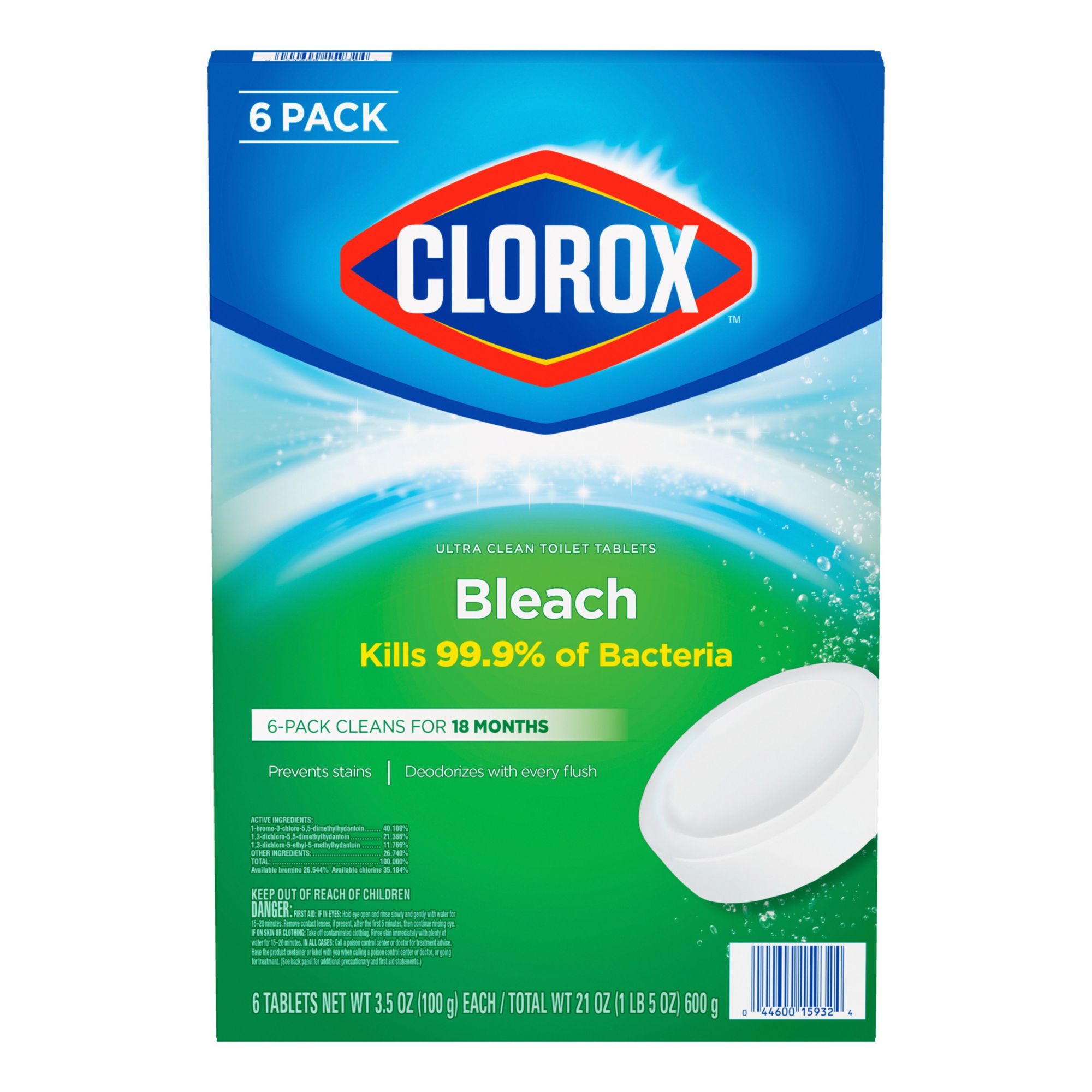 Clorox Automatic Toilet Bowl Cleaner Tablets with Bleach. 6 ct./3.5 oz.