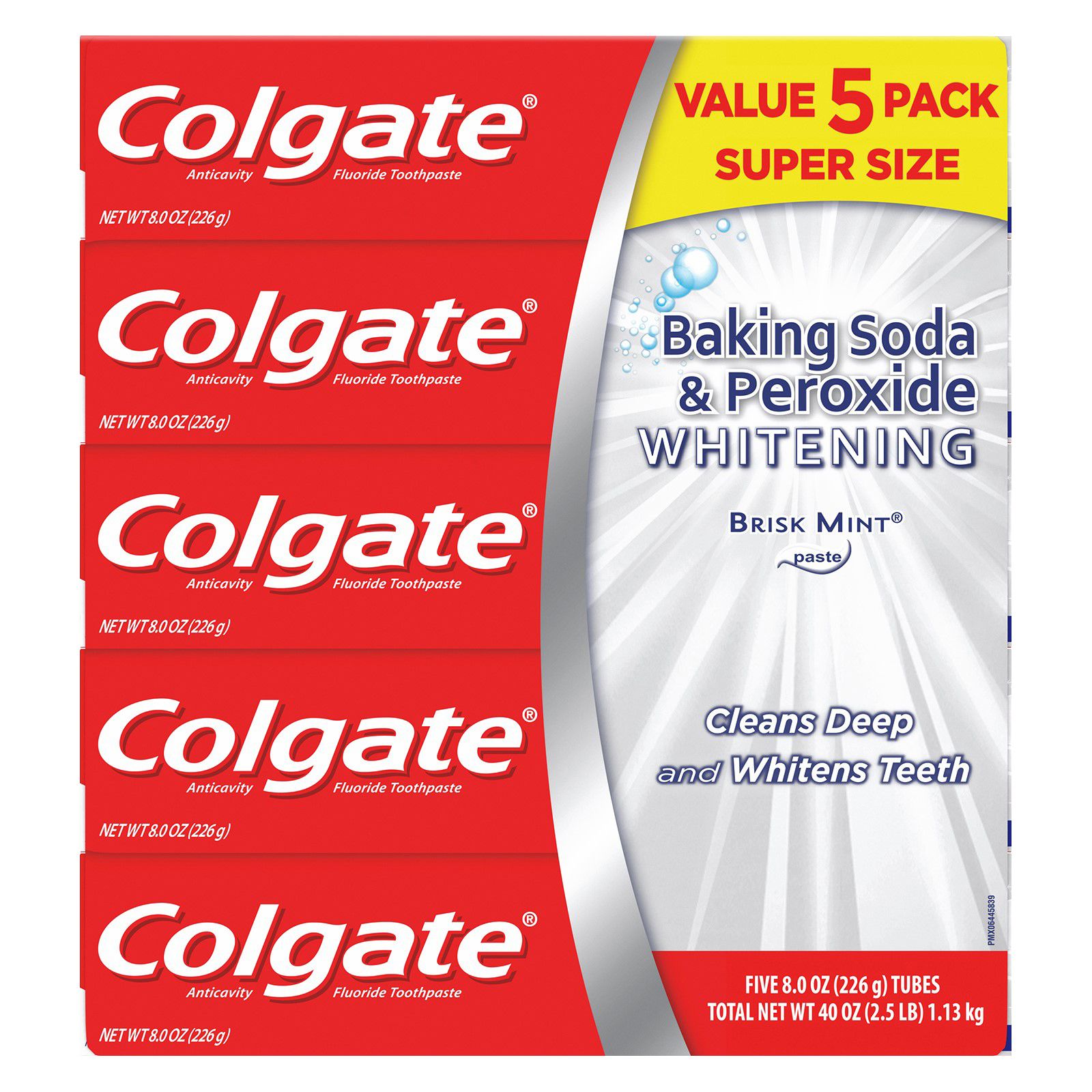 Colgate Baking Soda and Peroxide Whitening Toothpaste, 5 pk./8 oz. - Brisk Mint