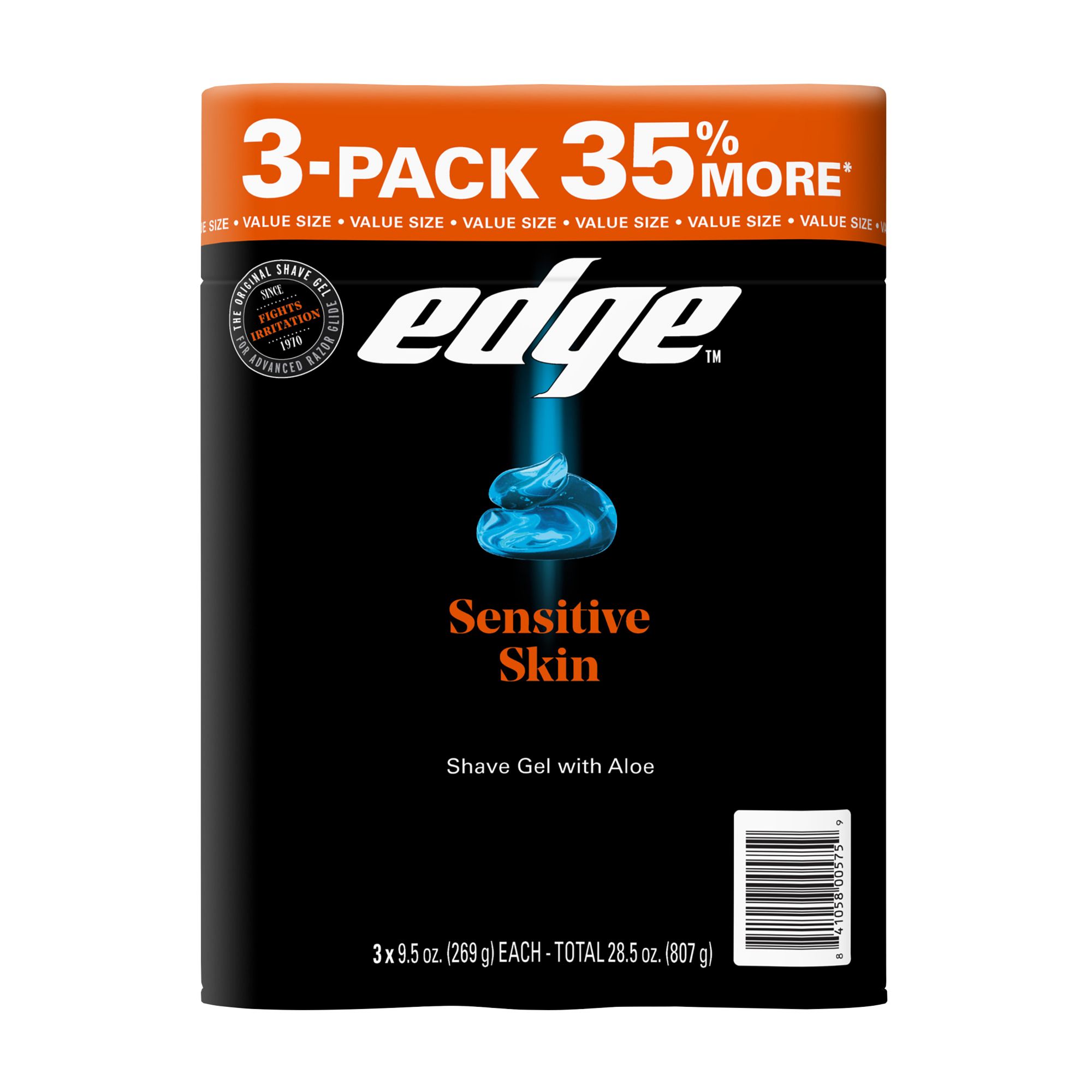 Edge Advanced Sensitive Skin Extra Moisturizing Shave Gel, 3 pk./9.5 oz.