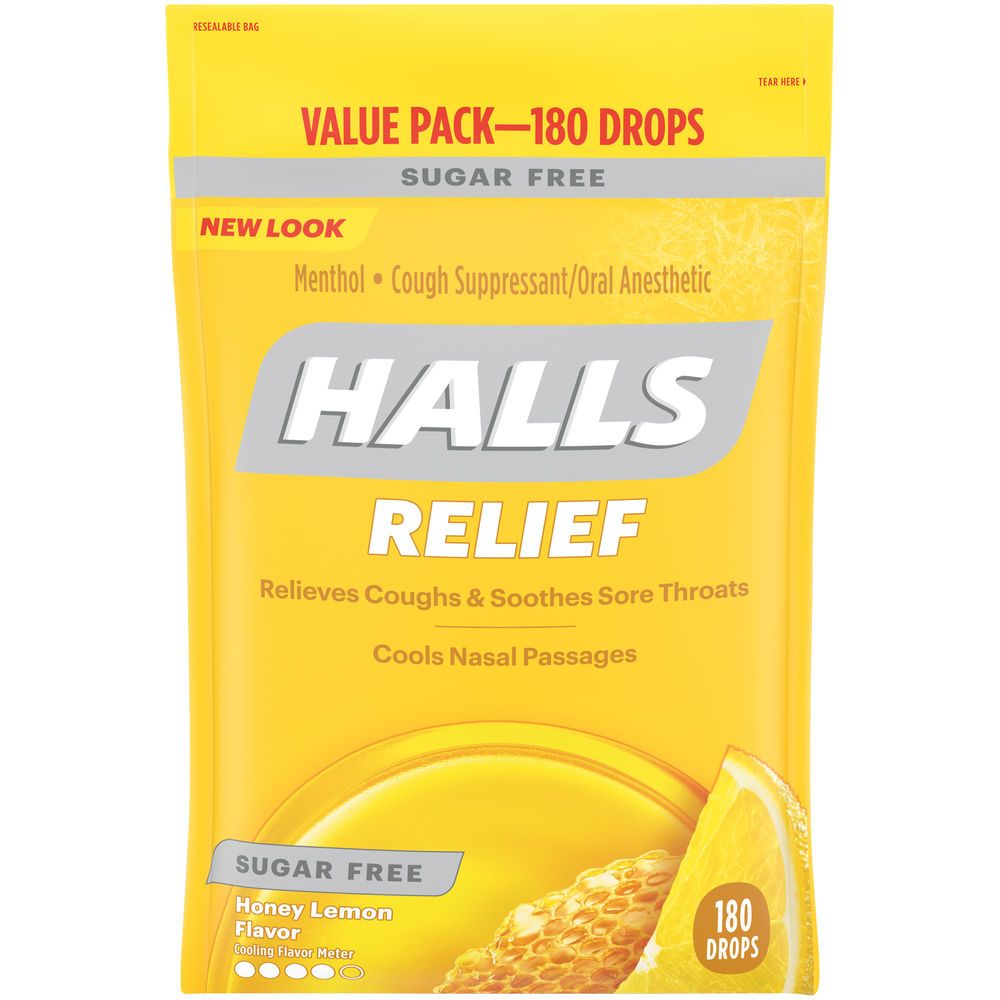 Halls Cough Suppressant Cherry Cough Drops Triple Soothing Action, 200  Count in the Snacks & Candy department at