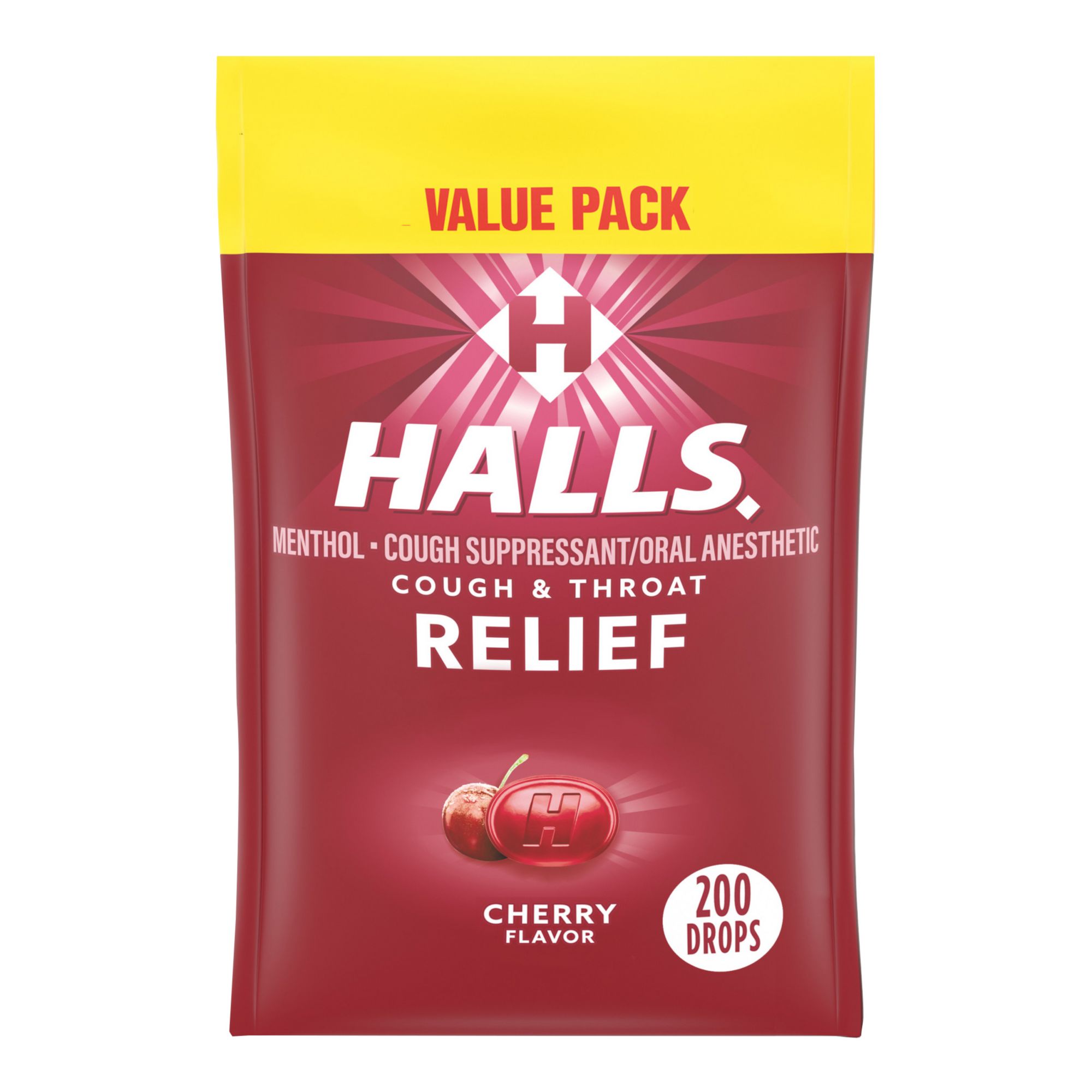 Halls Cherry Cough Suppressant Drops, 200 ct.