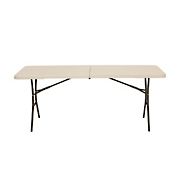 Lifetime 6' Light Commercial Fold-in-Half Table - Almond