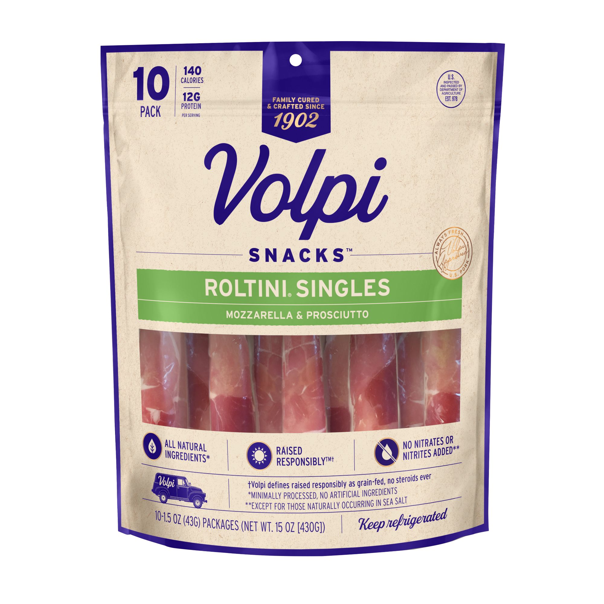 Volpi Roltini Prosciutto Wrapped Mozzarella, 10 ct.