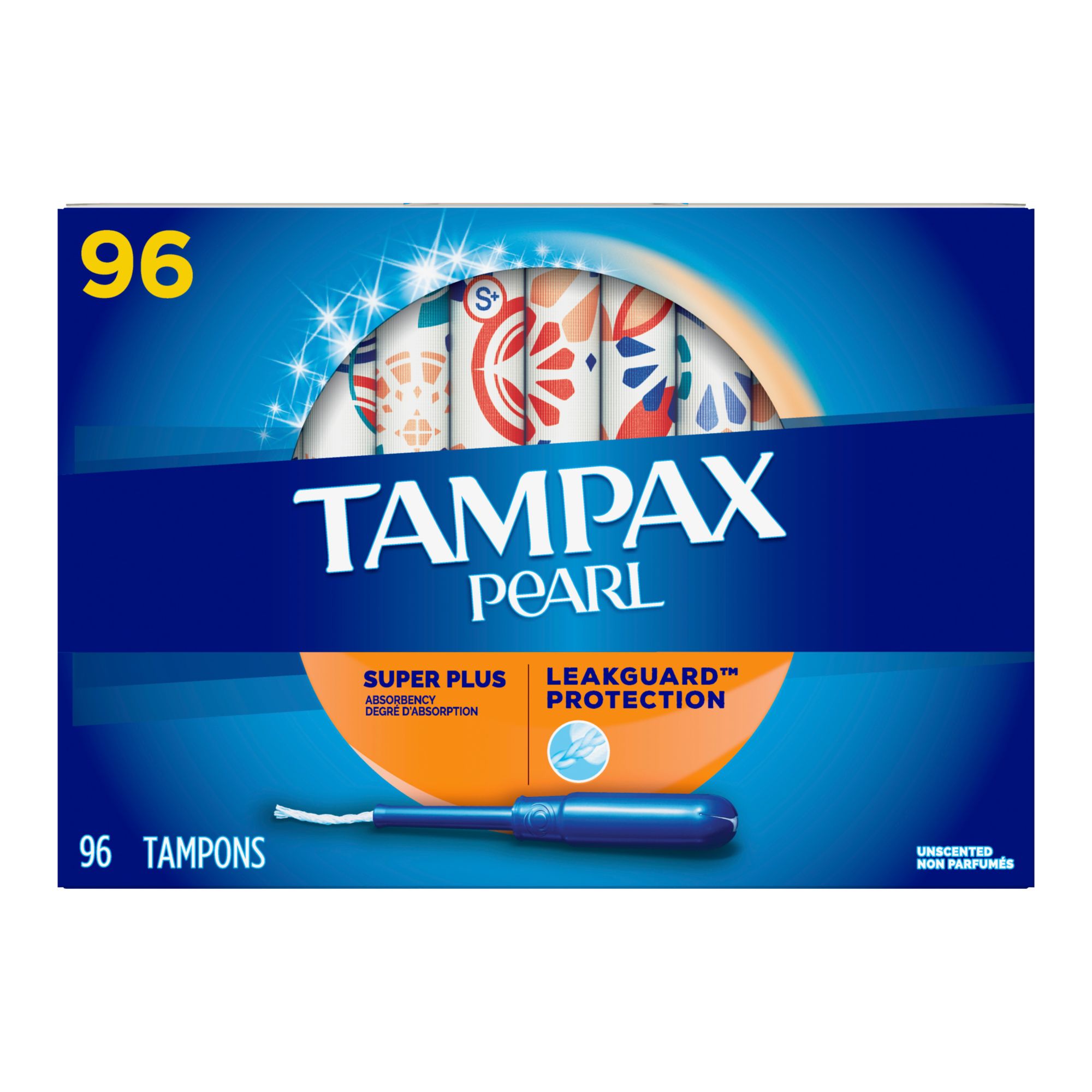 Tampax Pearl Regular Unscented Tampons, 96 ct.