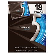 5 Gum Peppermint Cobalt Sugar-Free Mint Chewing Gum, 18 pk.